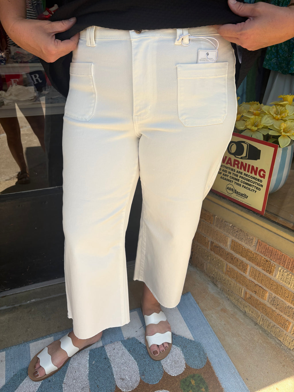 Plus Judy Blue White Crop Jeans