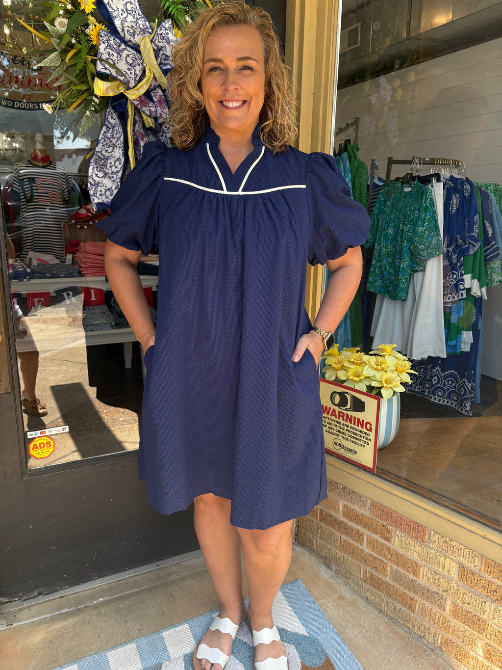 Plus Navy Charm Dress