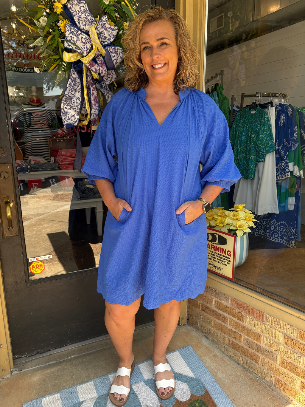 Plus Ocean Glow Textured Dress