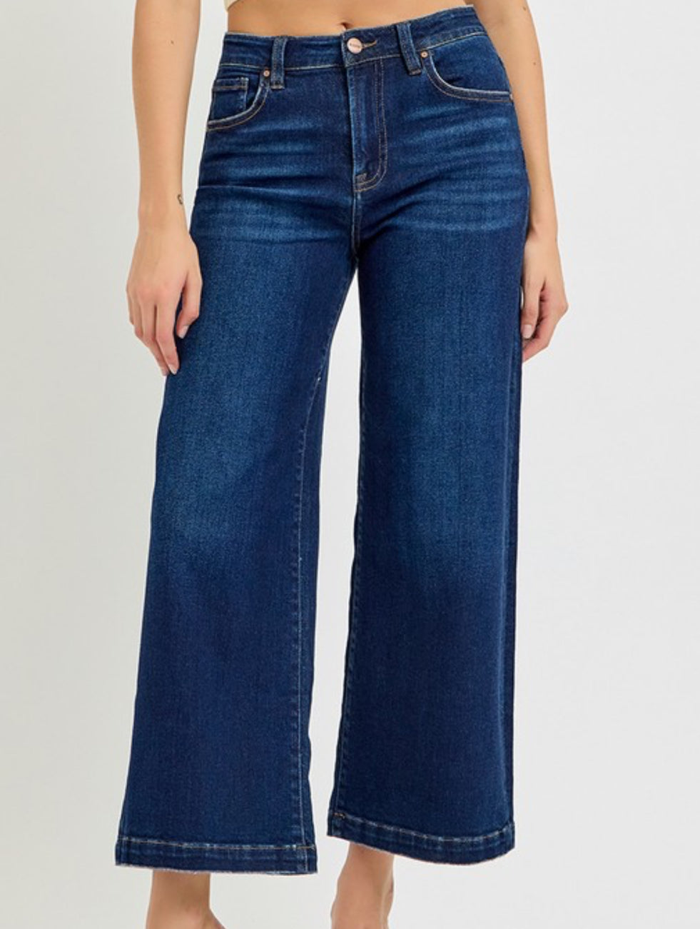 Plus Risen Crop Wide Jeans