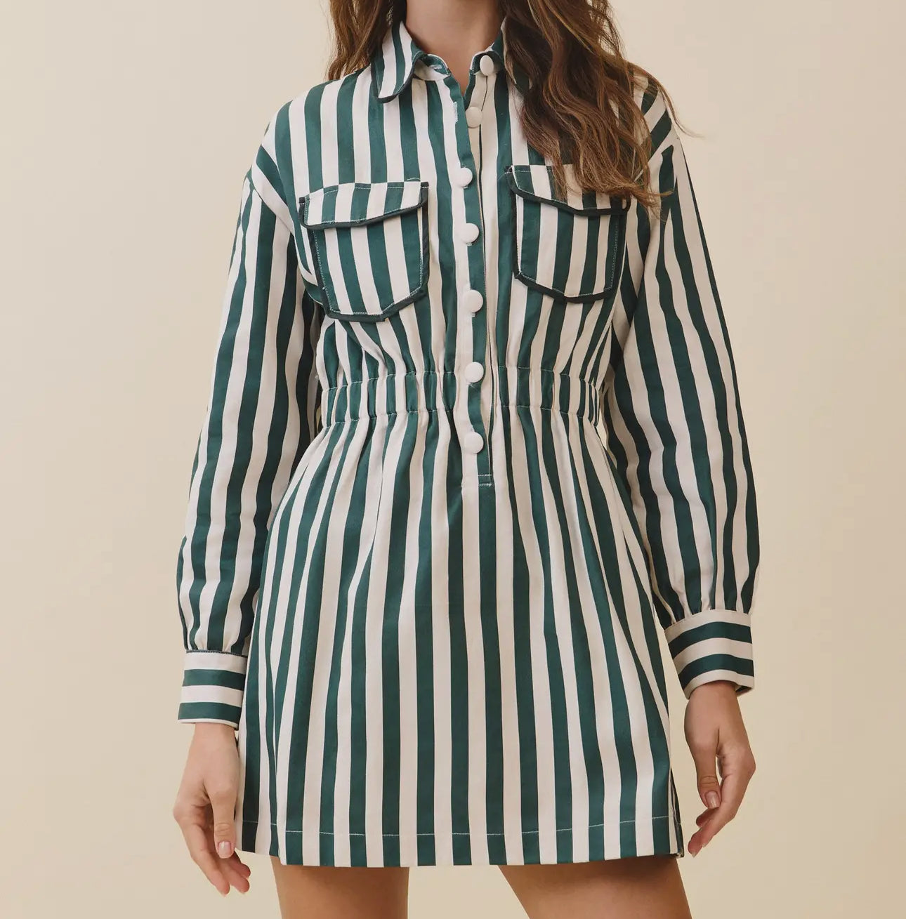 Green Striped Dress