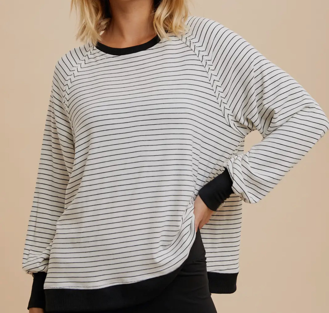 White Striped Top