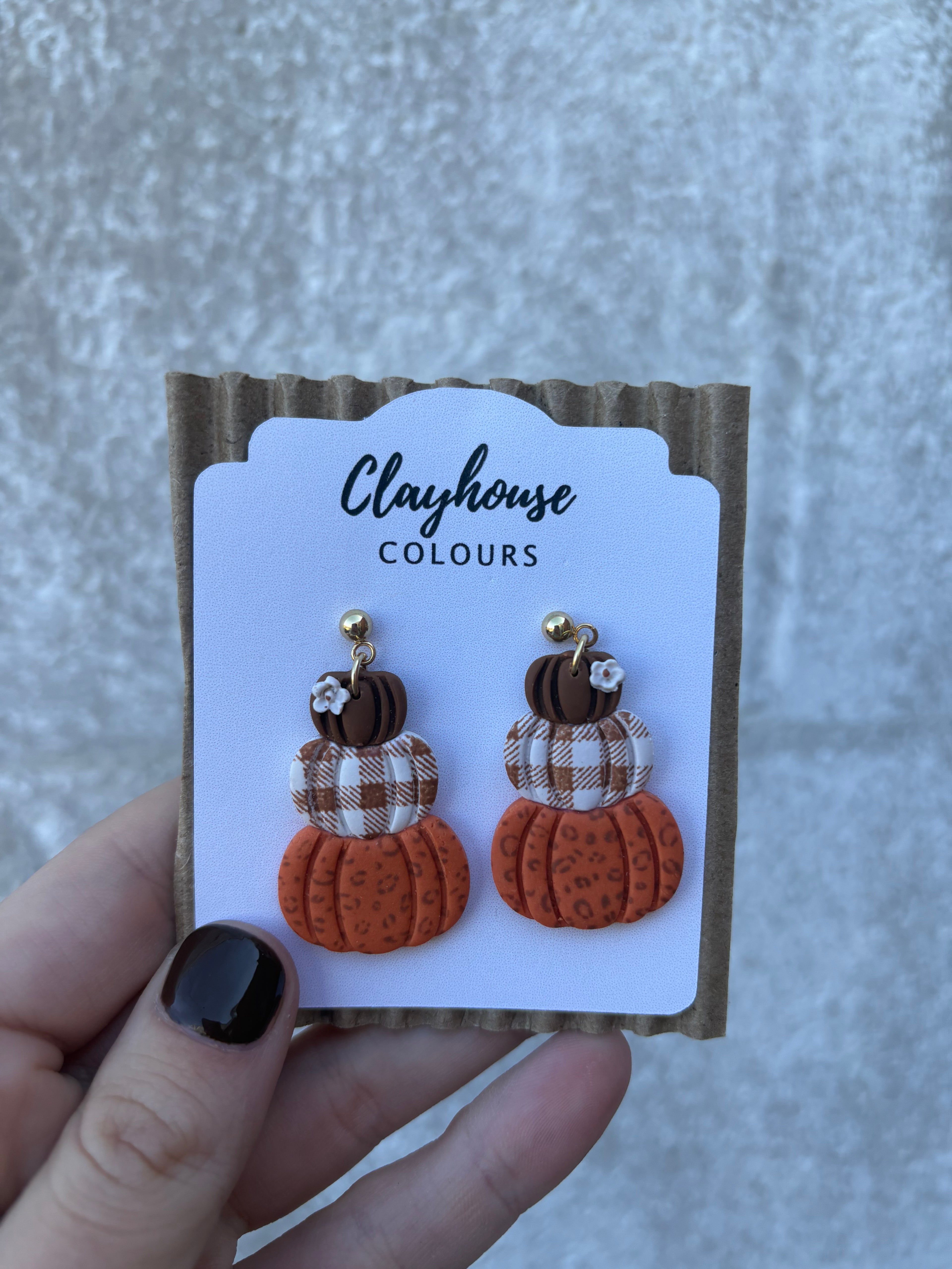 Brown/Gingham/Leopard Earrings