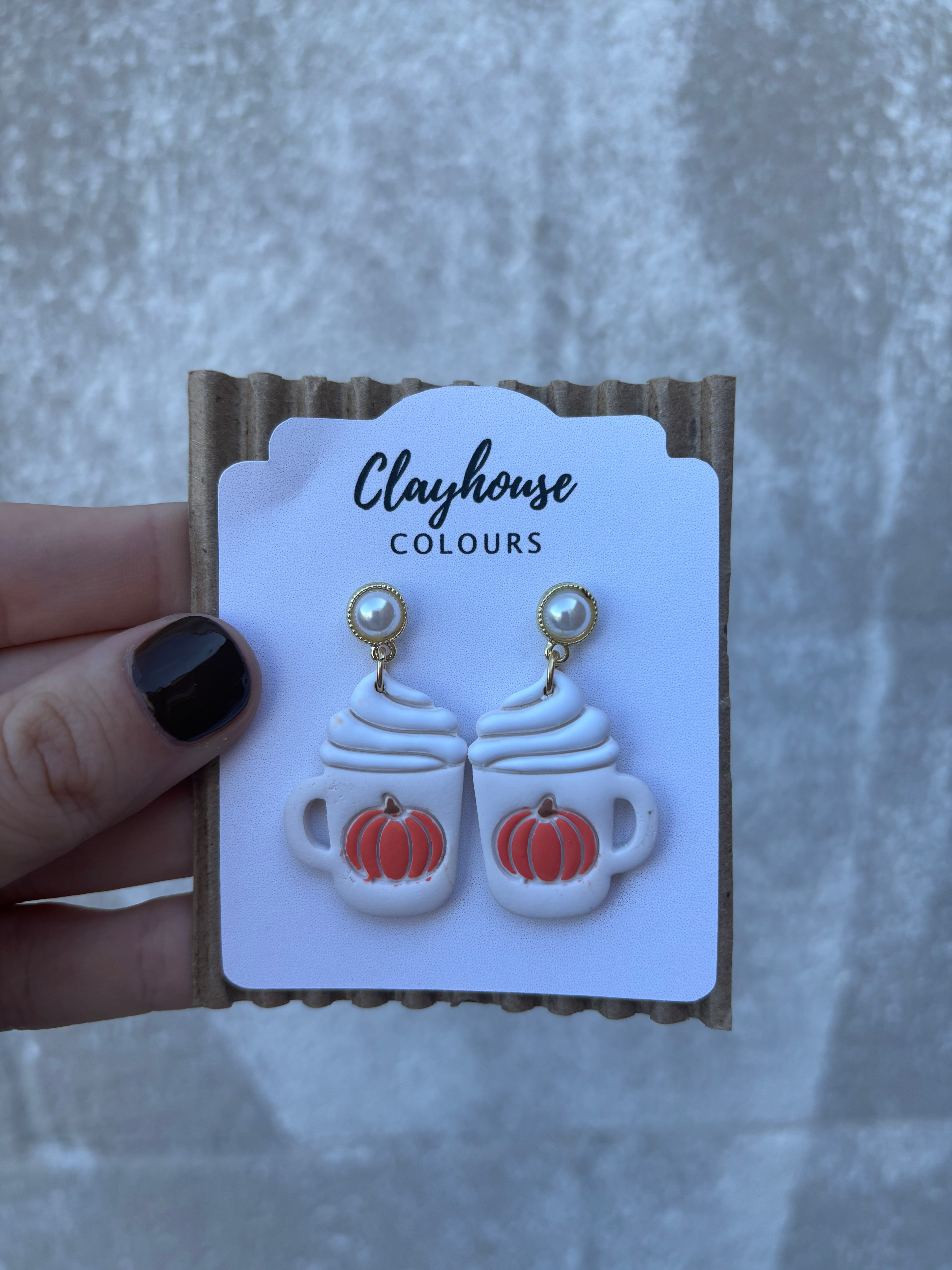 Pumpkin Coffee Cups Earrings