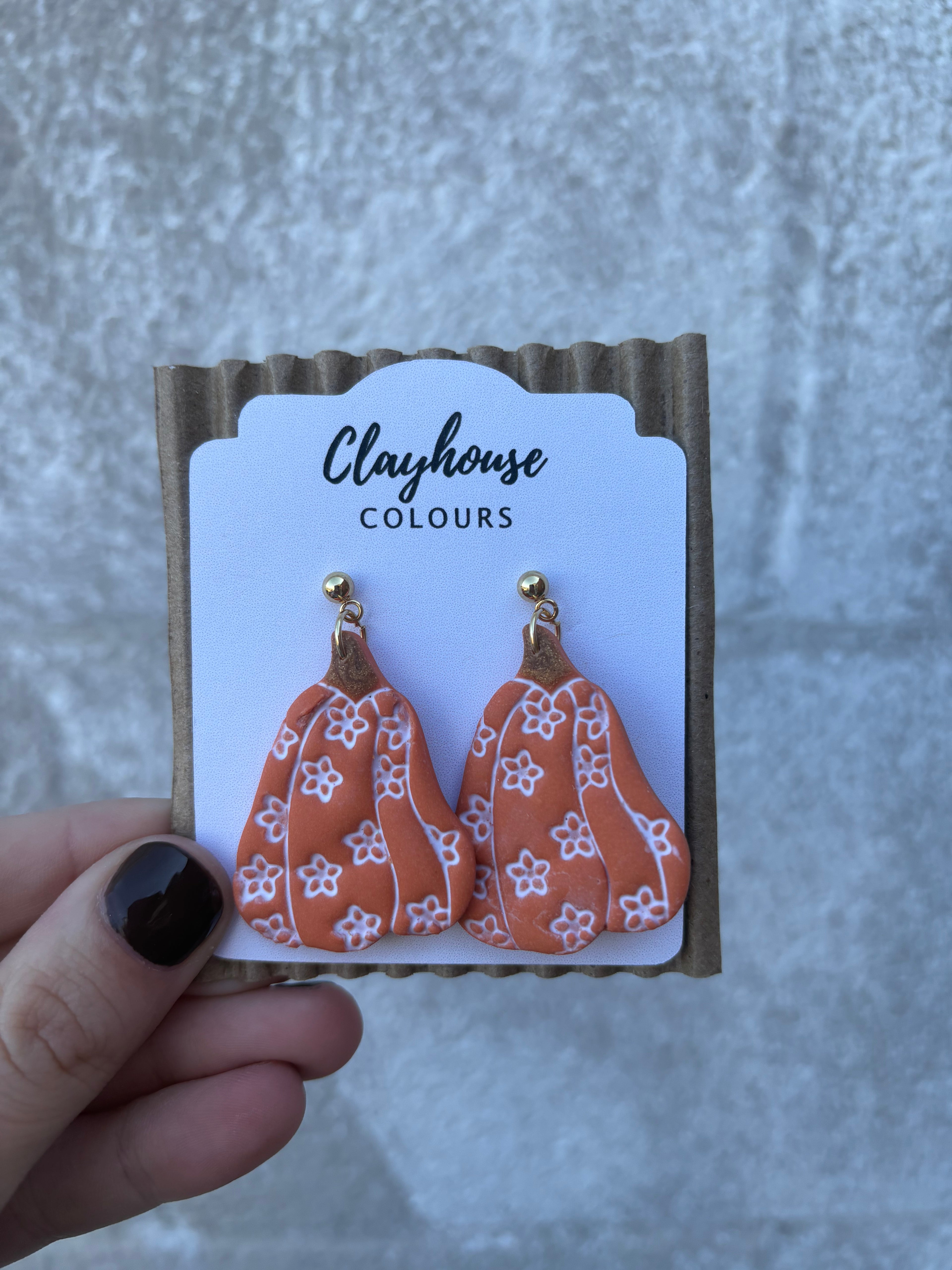 Pumpkin Flower Earrings