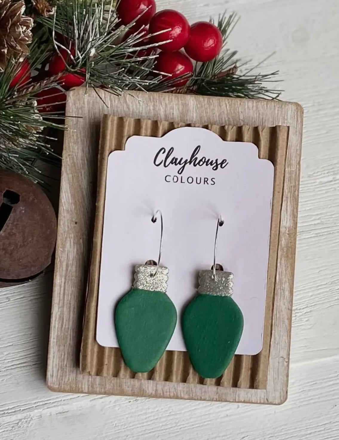 Green Christmas Lights Earrings