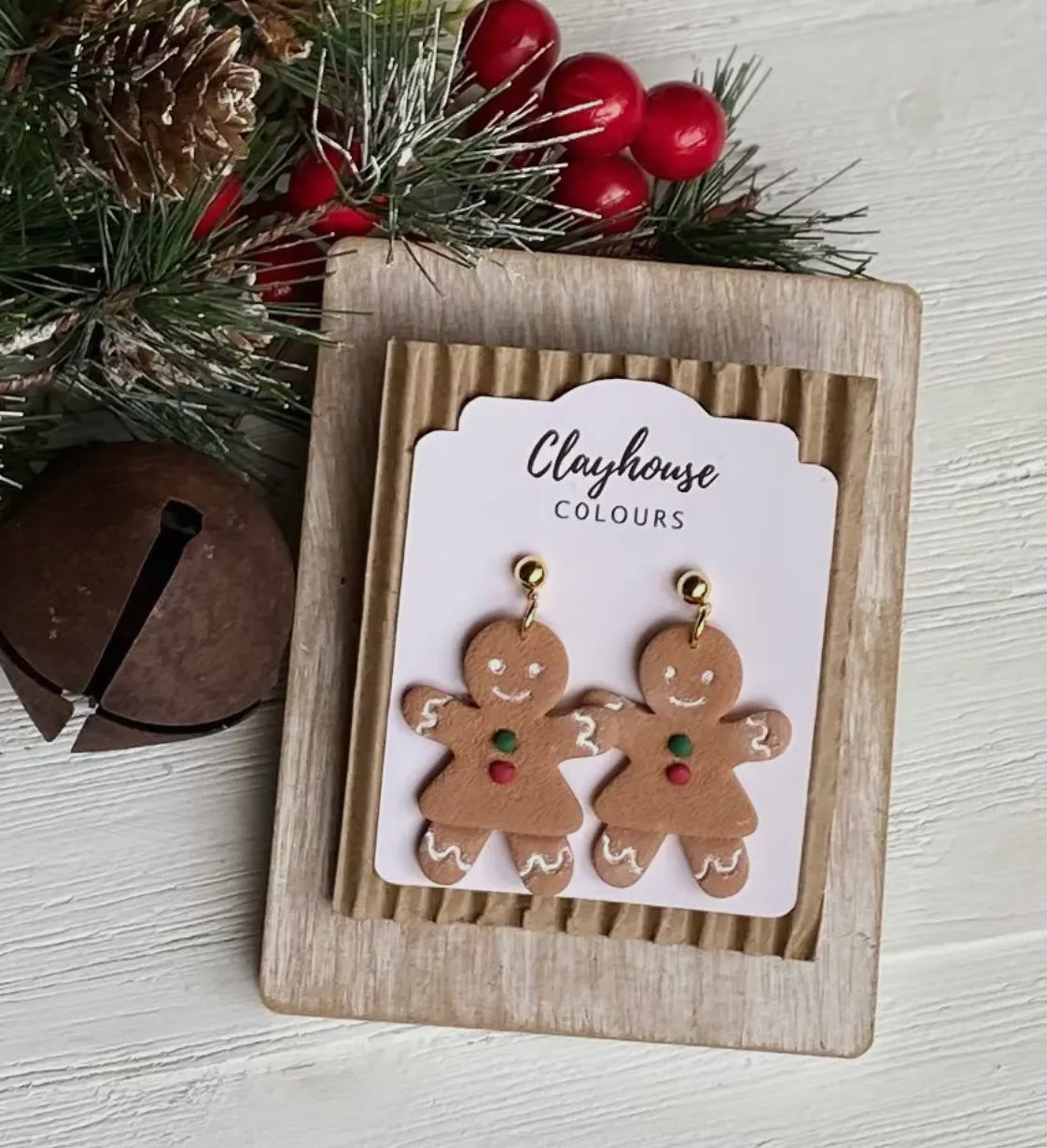 Gingerbread Clay Earrings