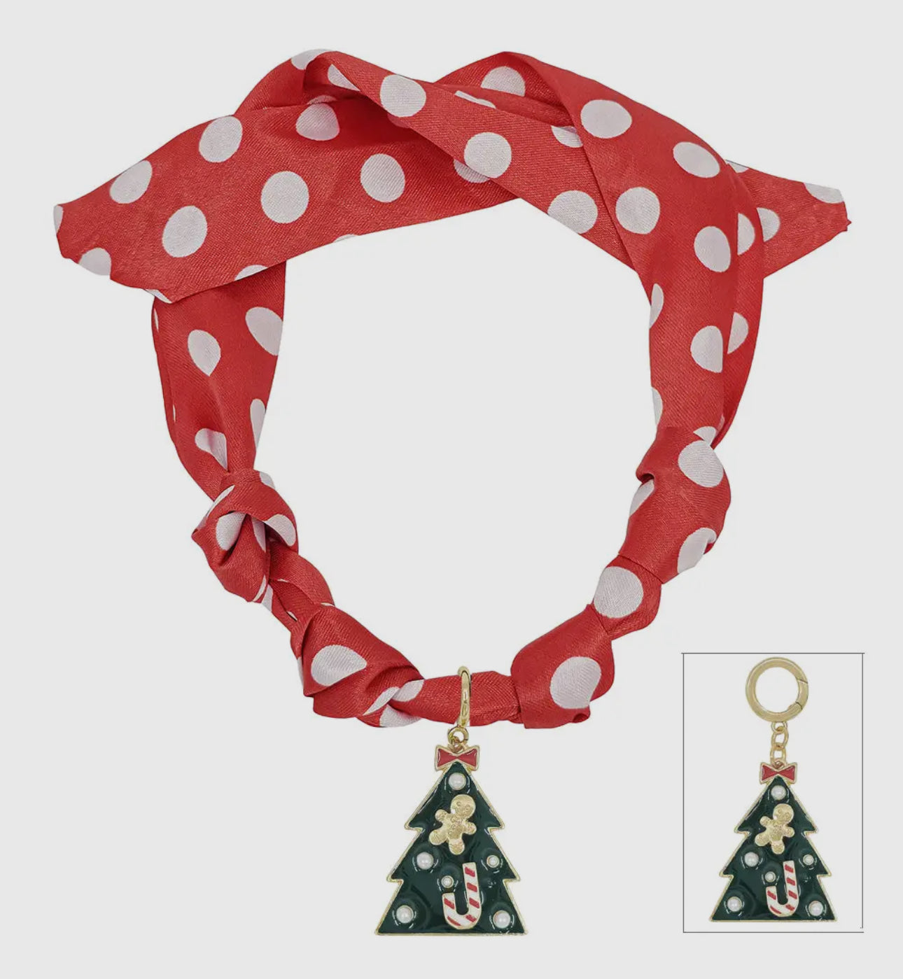 Red Polka Dot Scarf Necklace