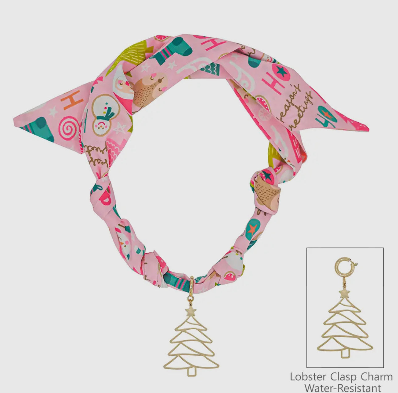Pink Christmas Scarf Necklace