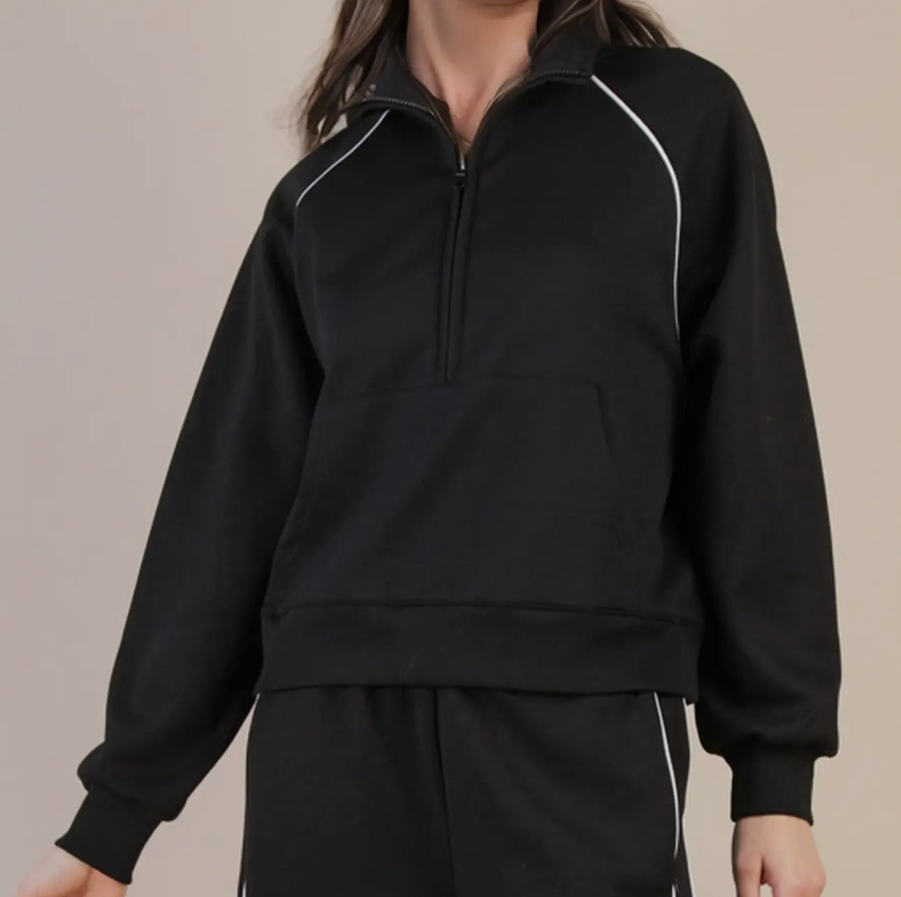 Black Half Zip Top
