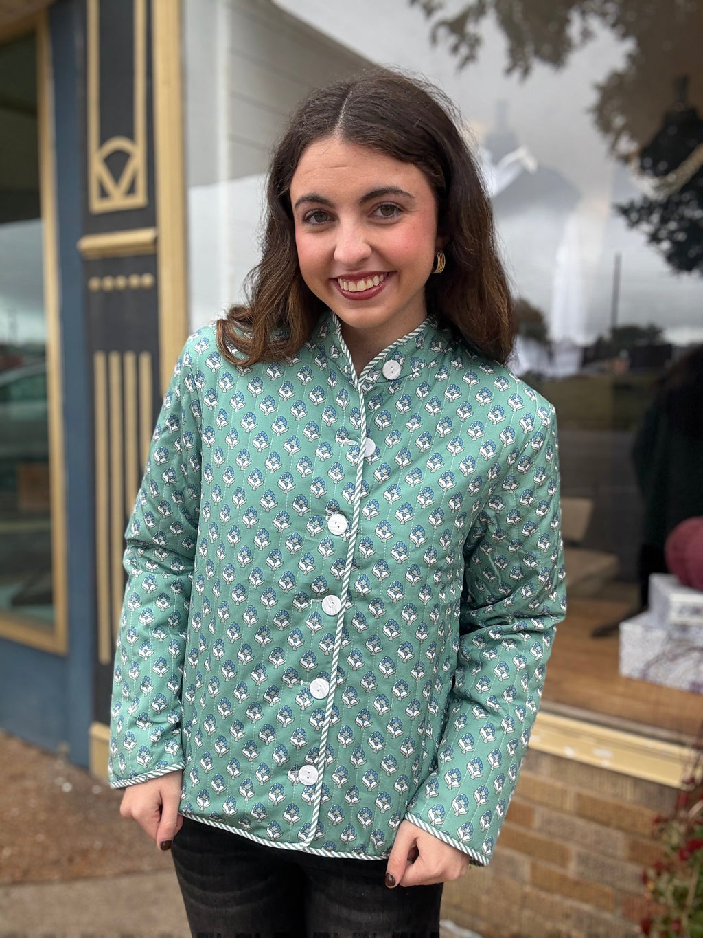 Green Reversible Quilted Jacket