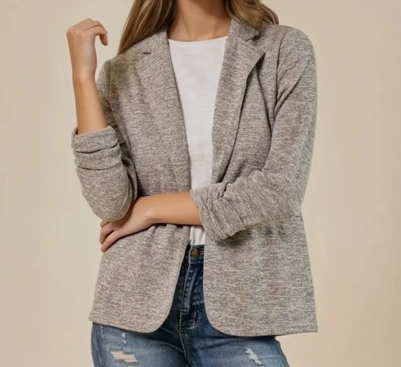 Toffee Knit Blazer