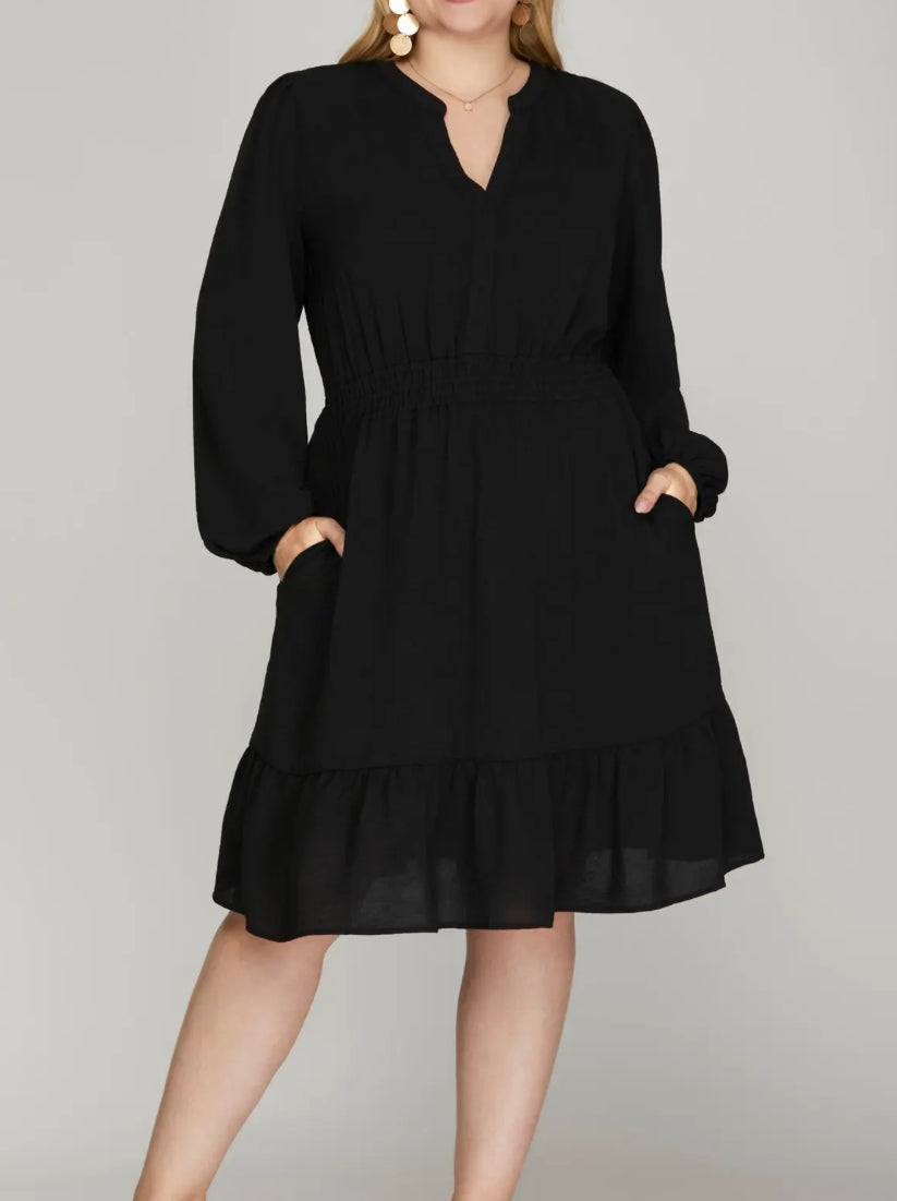 Plus Black Woven Dress