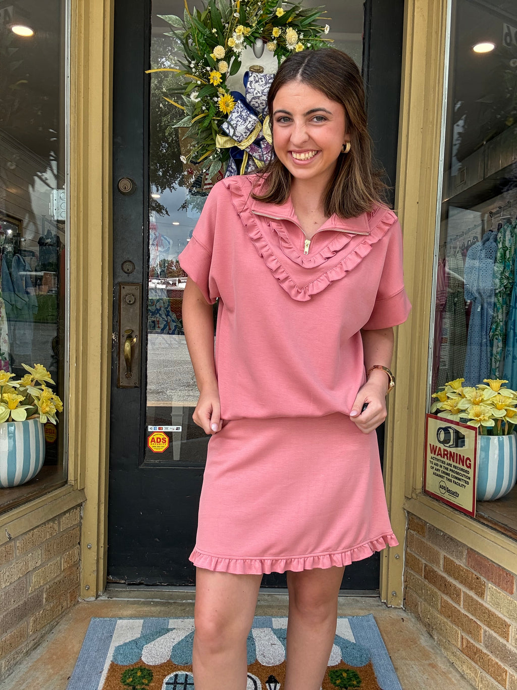 Mauve Muse Quarter Zip Top