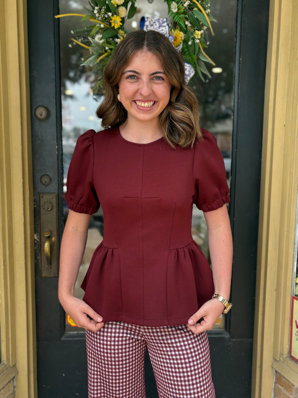 Burgundy Bloom Blouse