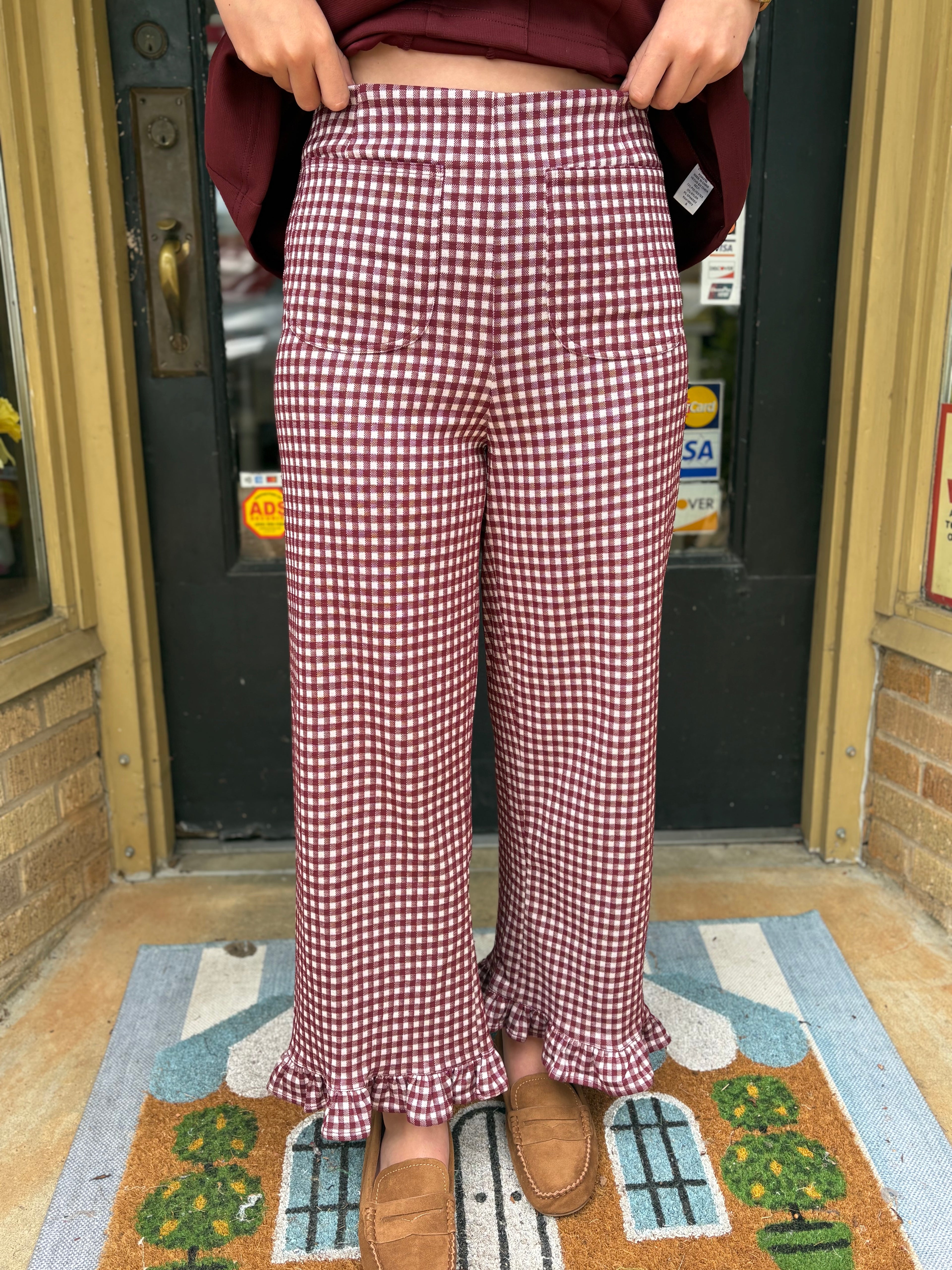 Burgundy Belle Pants
