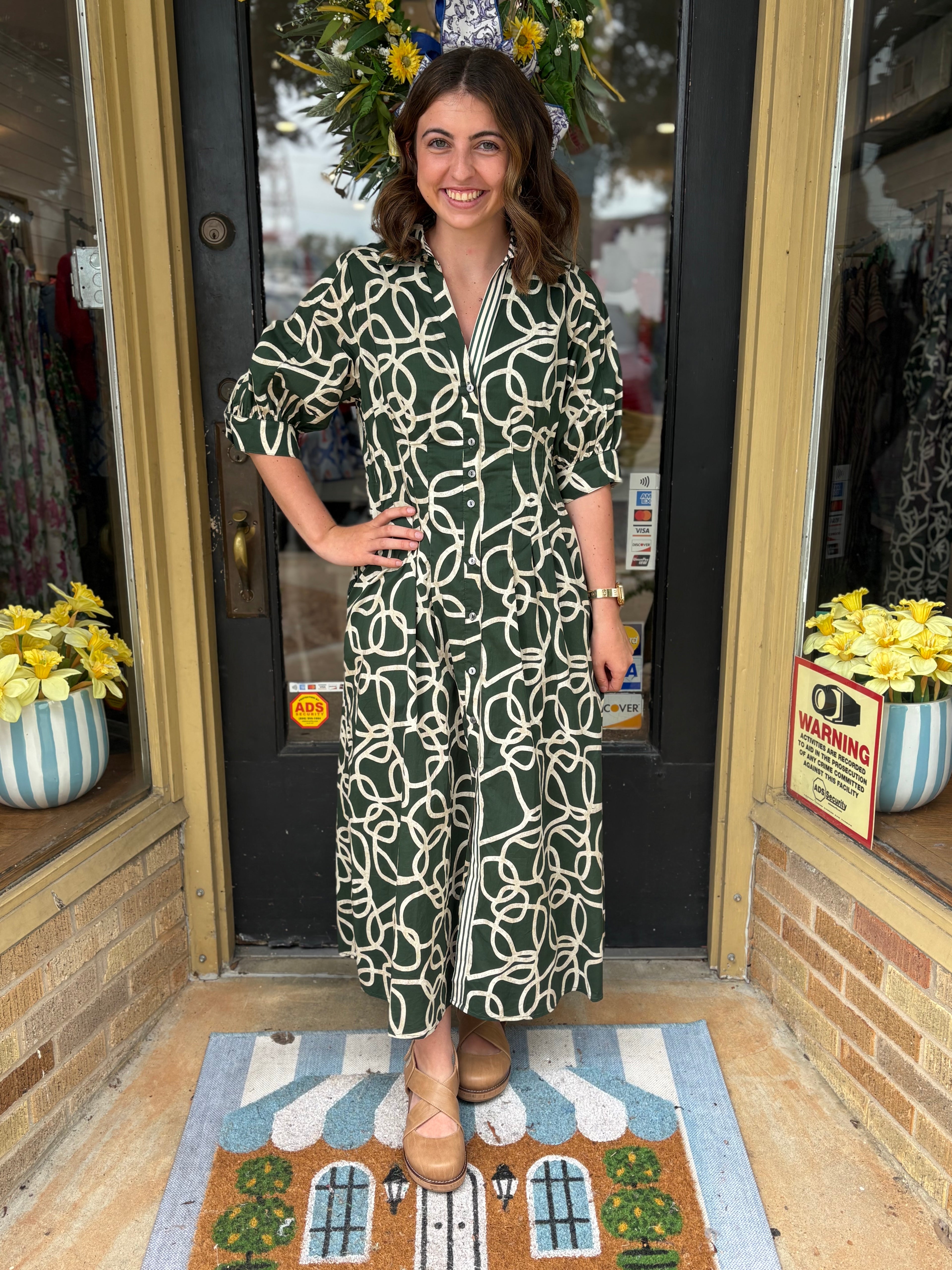 Emerald Oasis Midi Dress