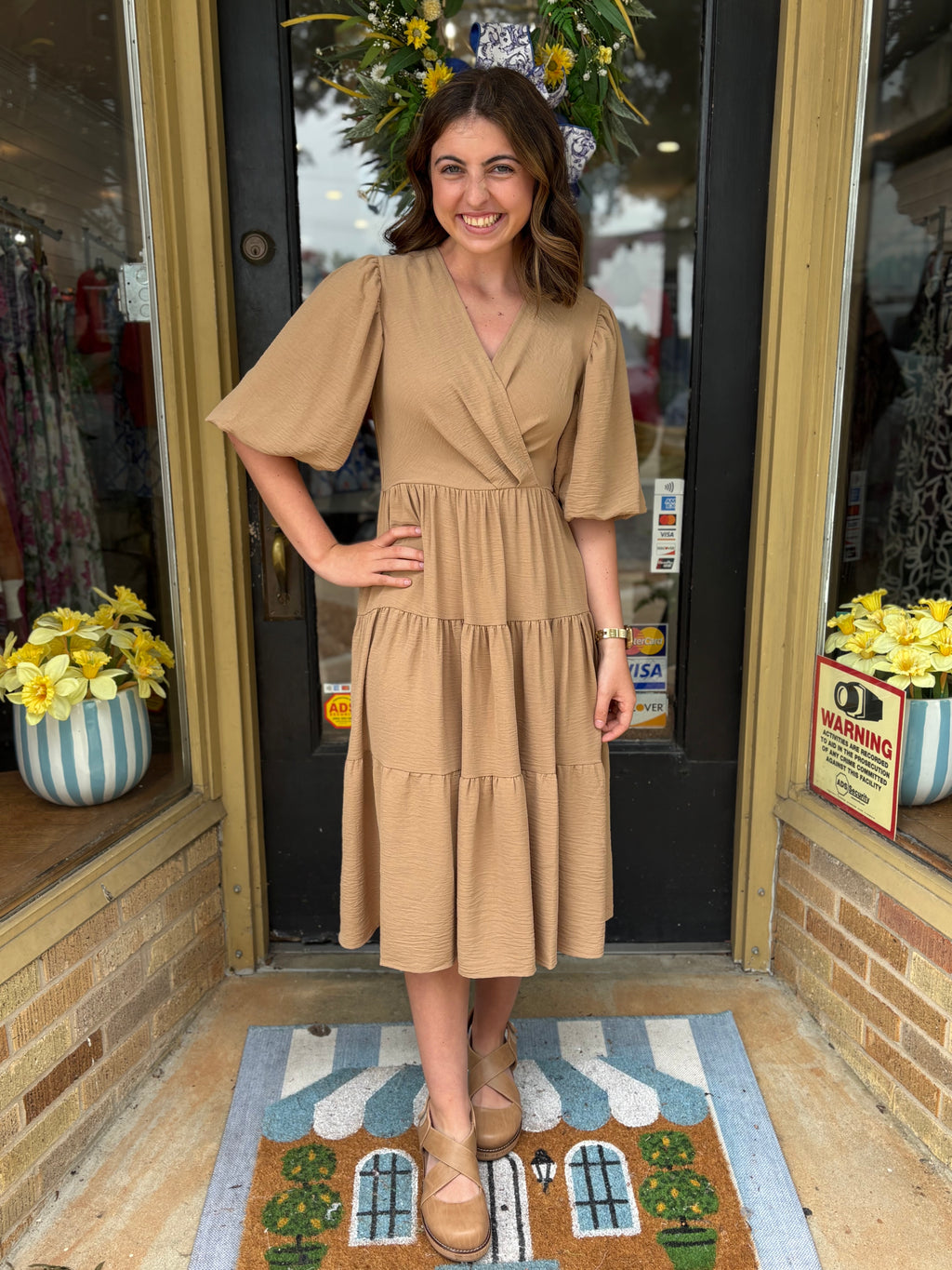 Wrapped in Taupe Dress
