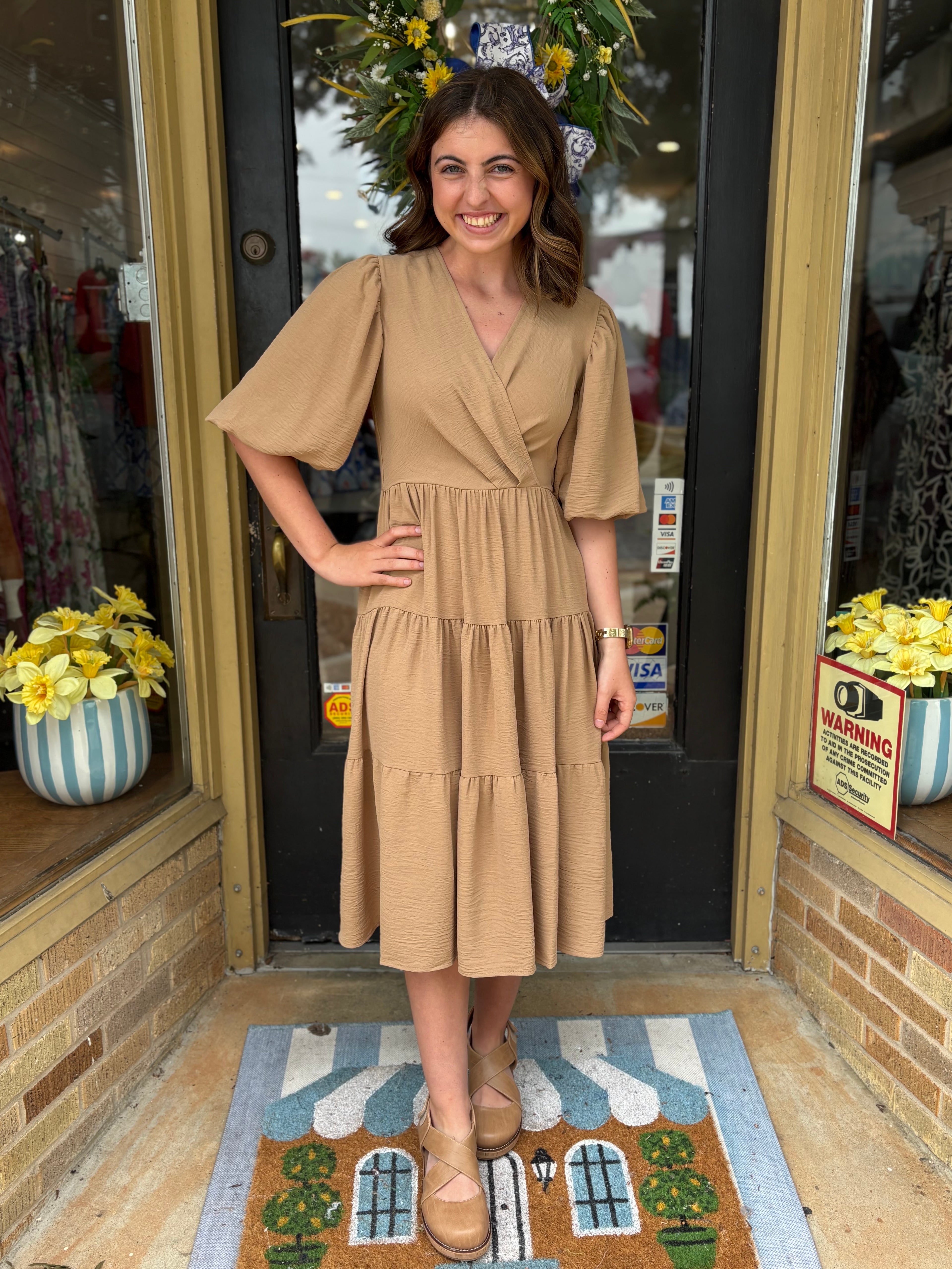 Wrapped in Taupe Dress