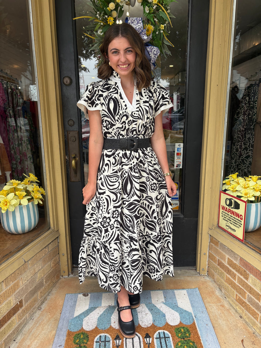 City Contrast Midi Dress