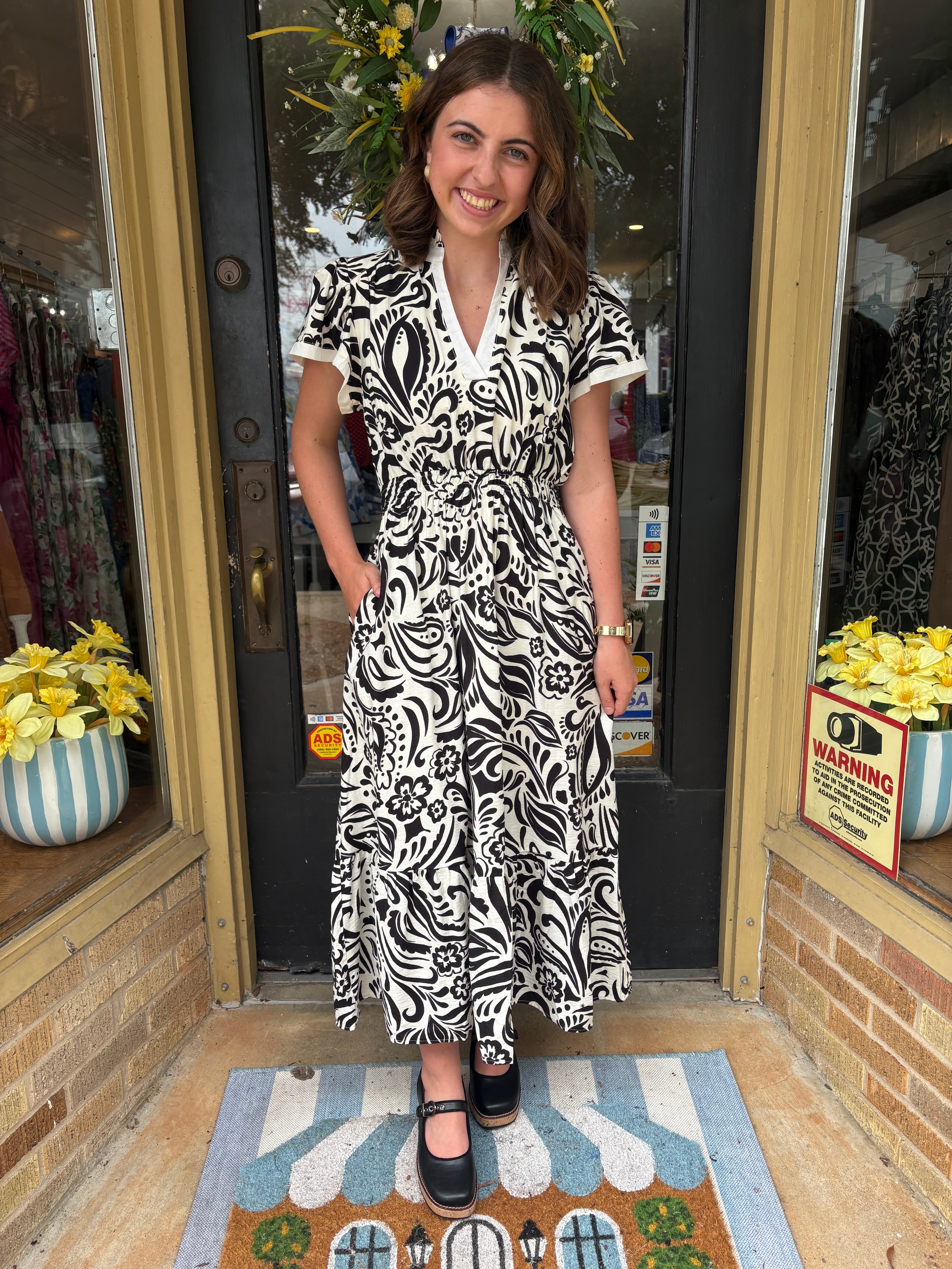 City Contrast Midi Dress