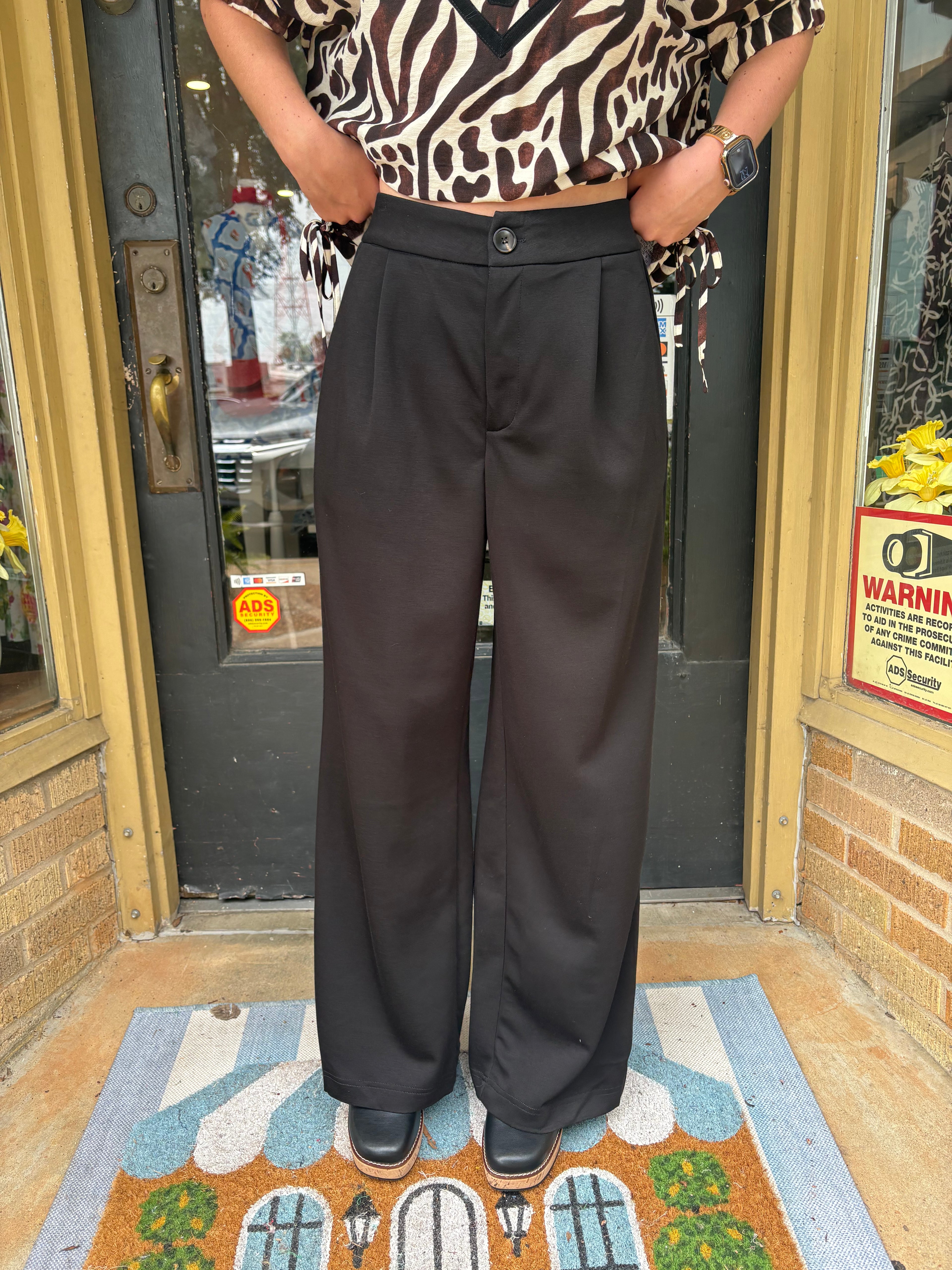 Pleated Wide Leg Pants