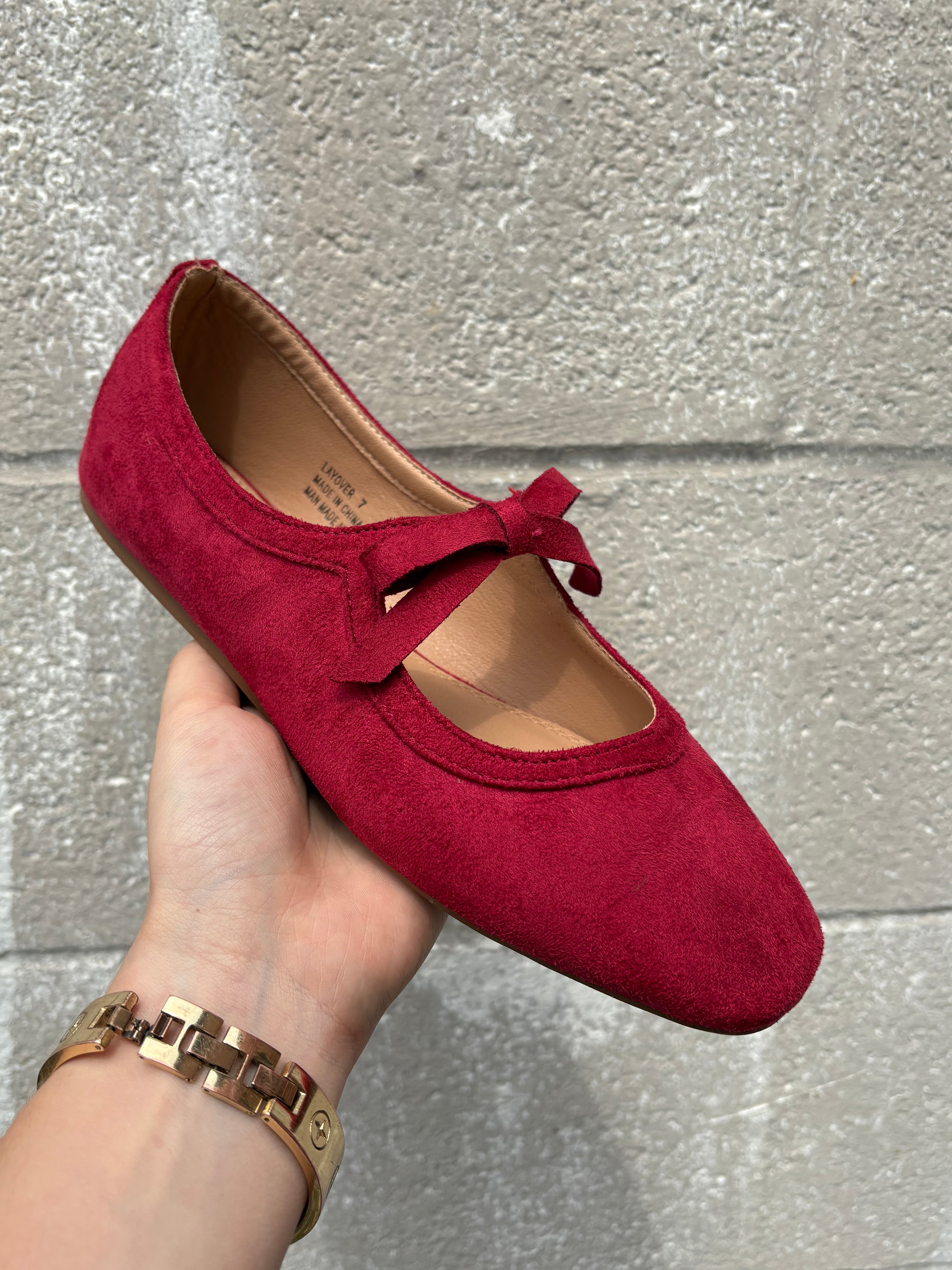 Corkys Layover Ballet Flat- Red