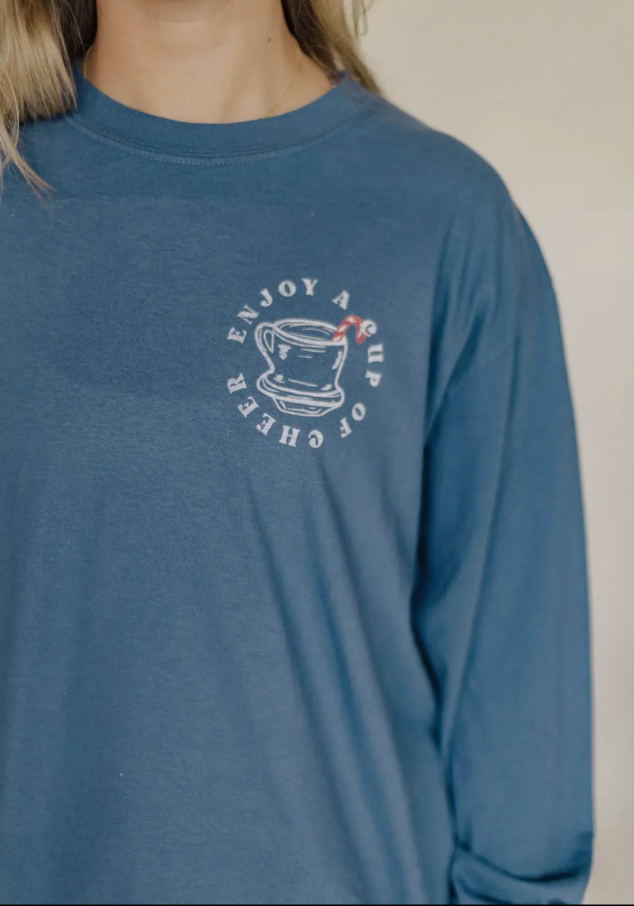 Cup of Cheer Graphic Long Sleeve Tee