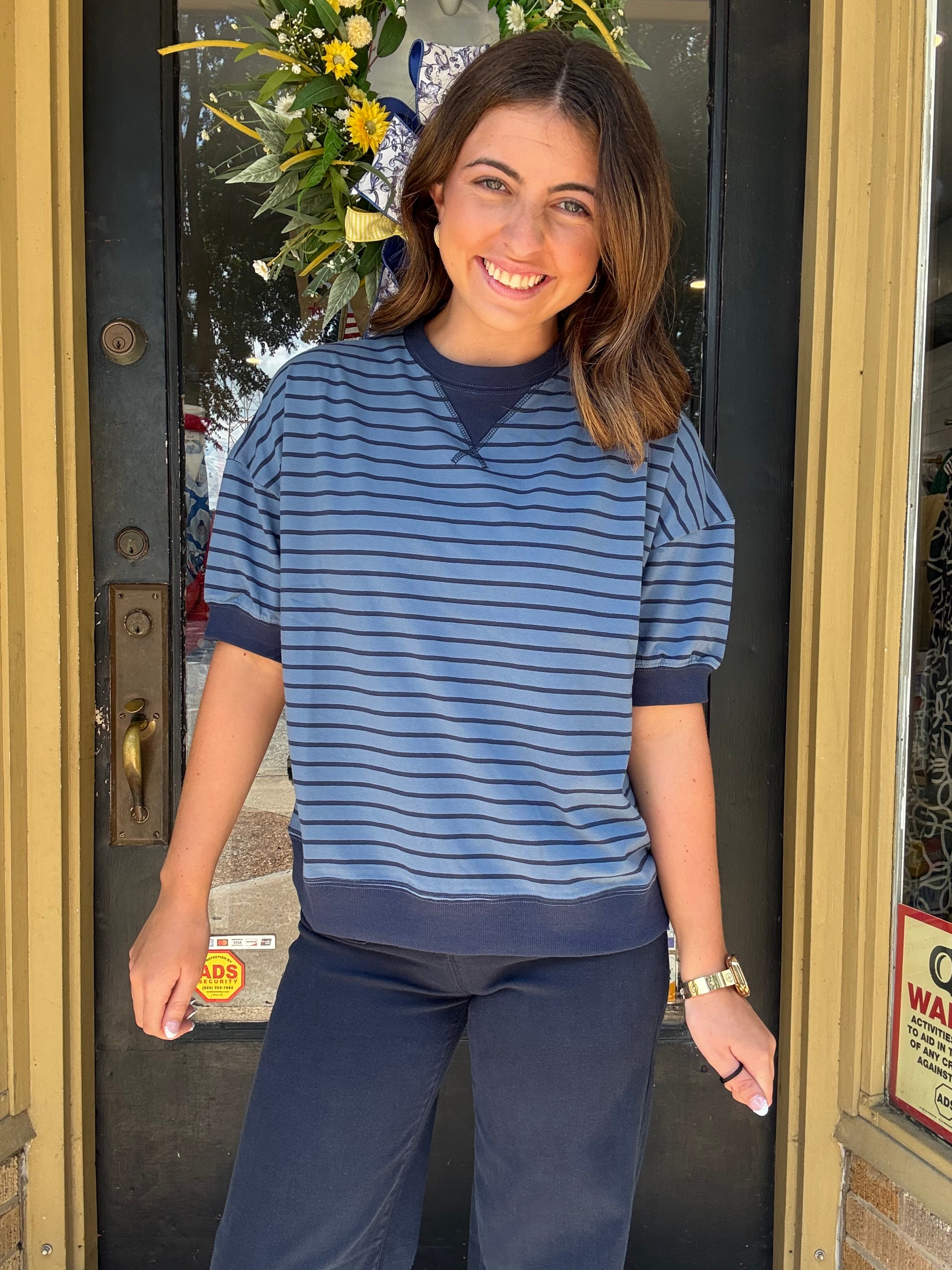 Back to Basics Top- Dusty Blue
