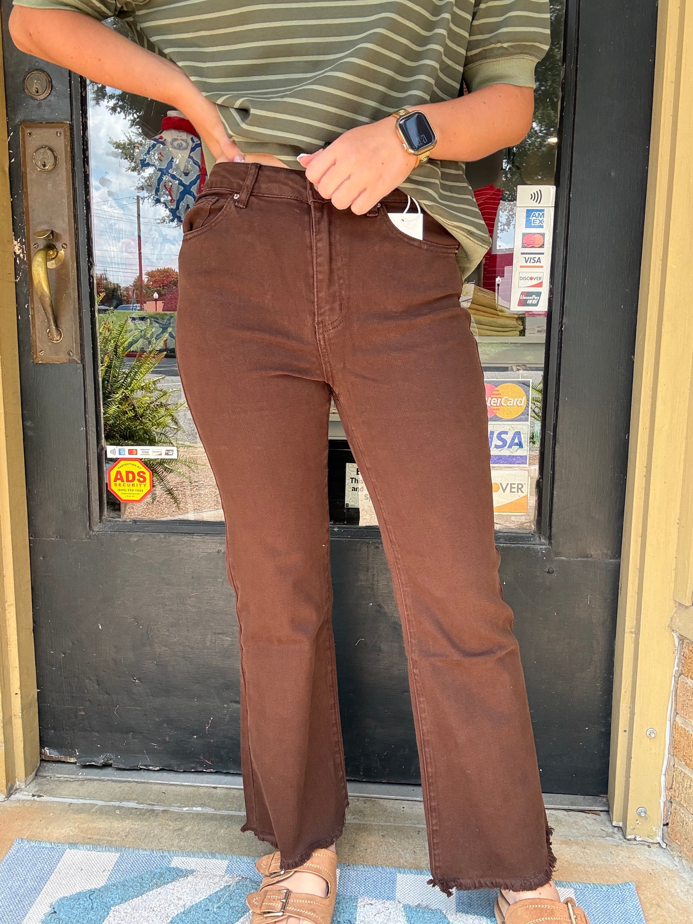 Simply Bootcut Pants- Chocolate