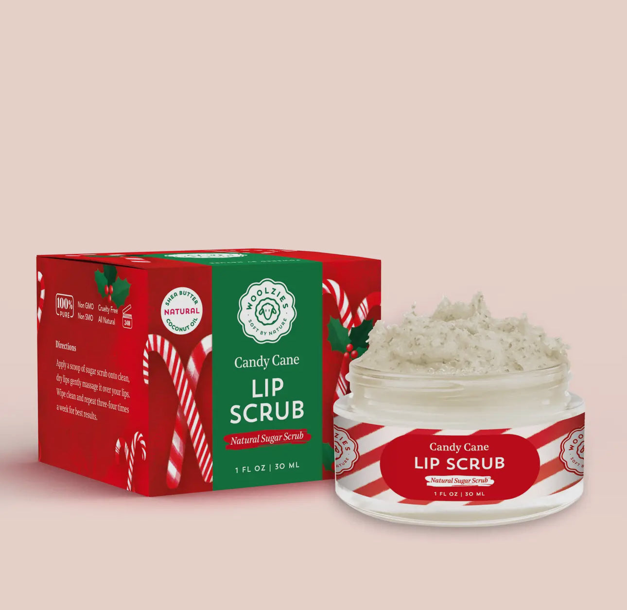 Candy Cane Sugar Lip Scrub