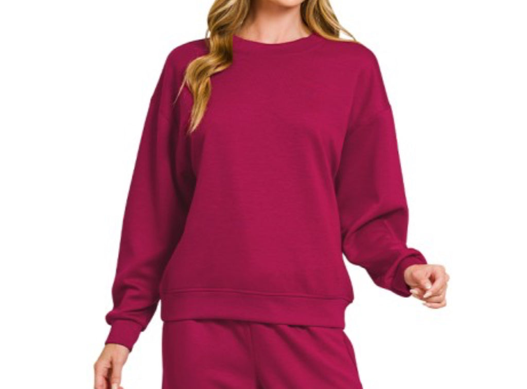 Dark Pink Scuba Crewneck