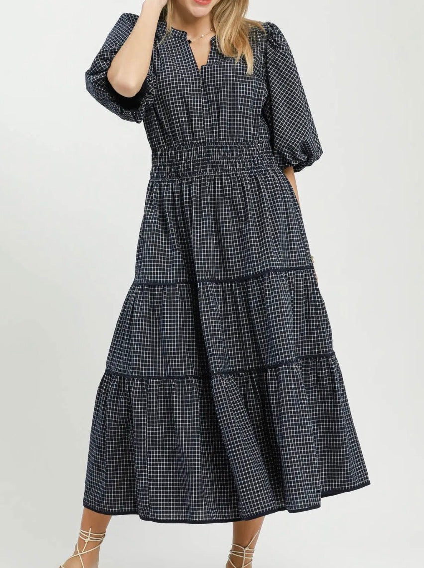 Midnight Plaid Dress