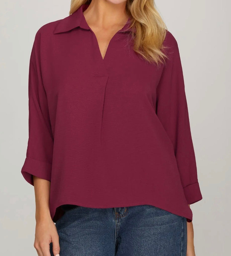 Wine Whisper Blouse