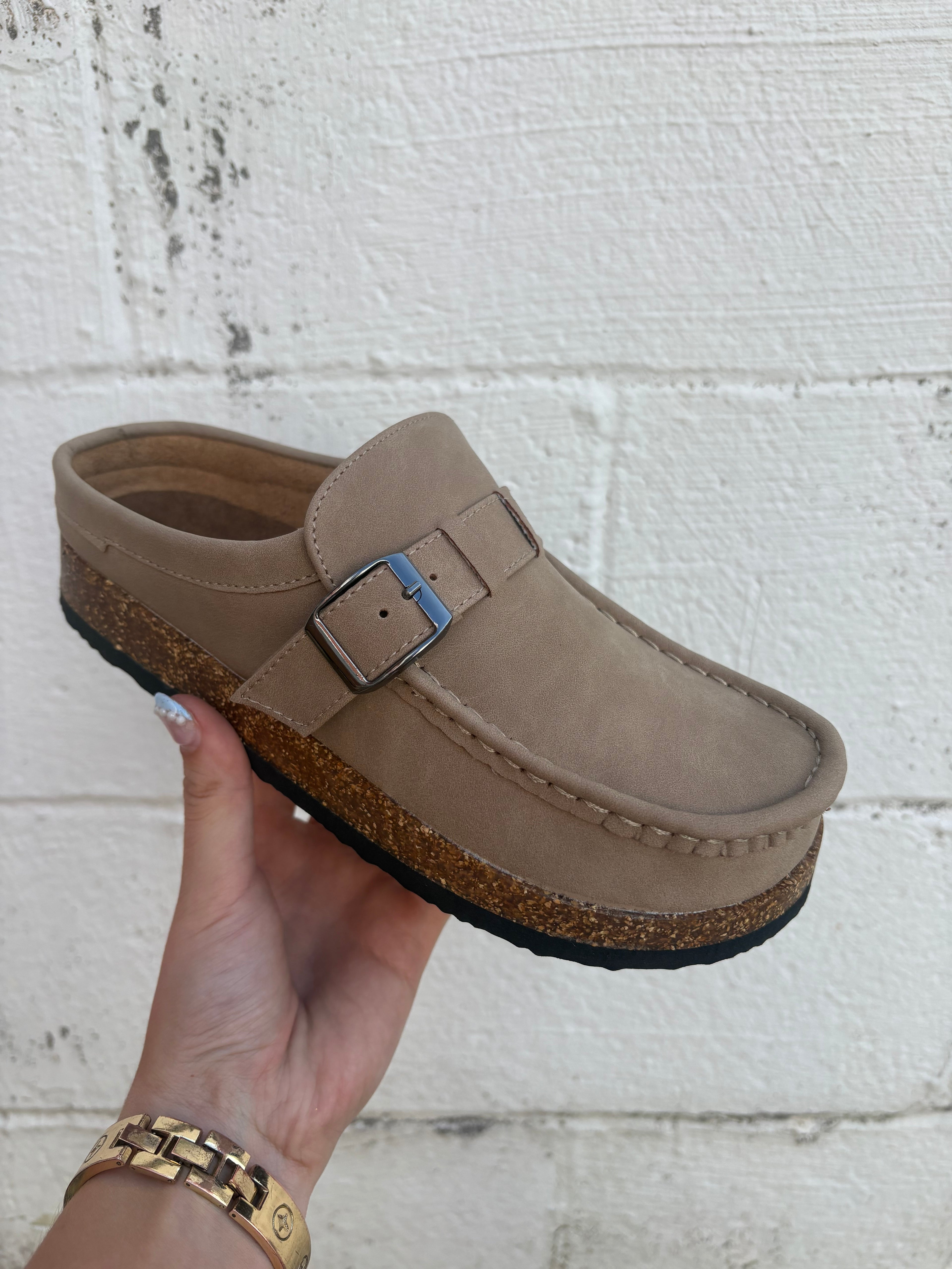 Taupe Mule Clogs