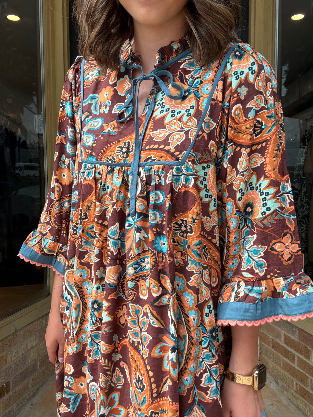Teal Cedar Bloom Dress