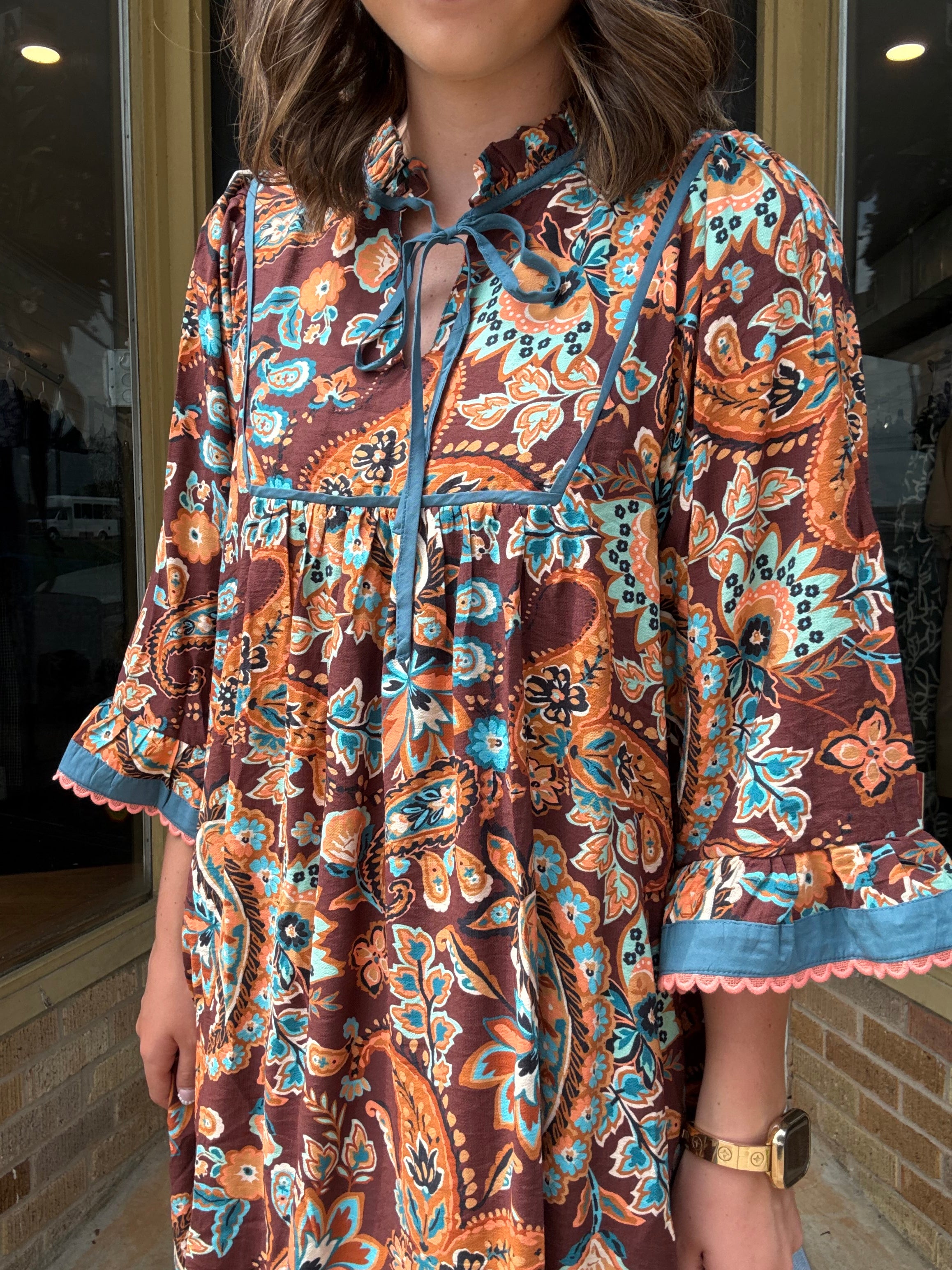 Teal Cedar Bloom Dress