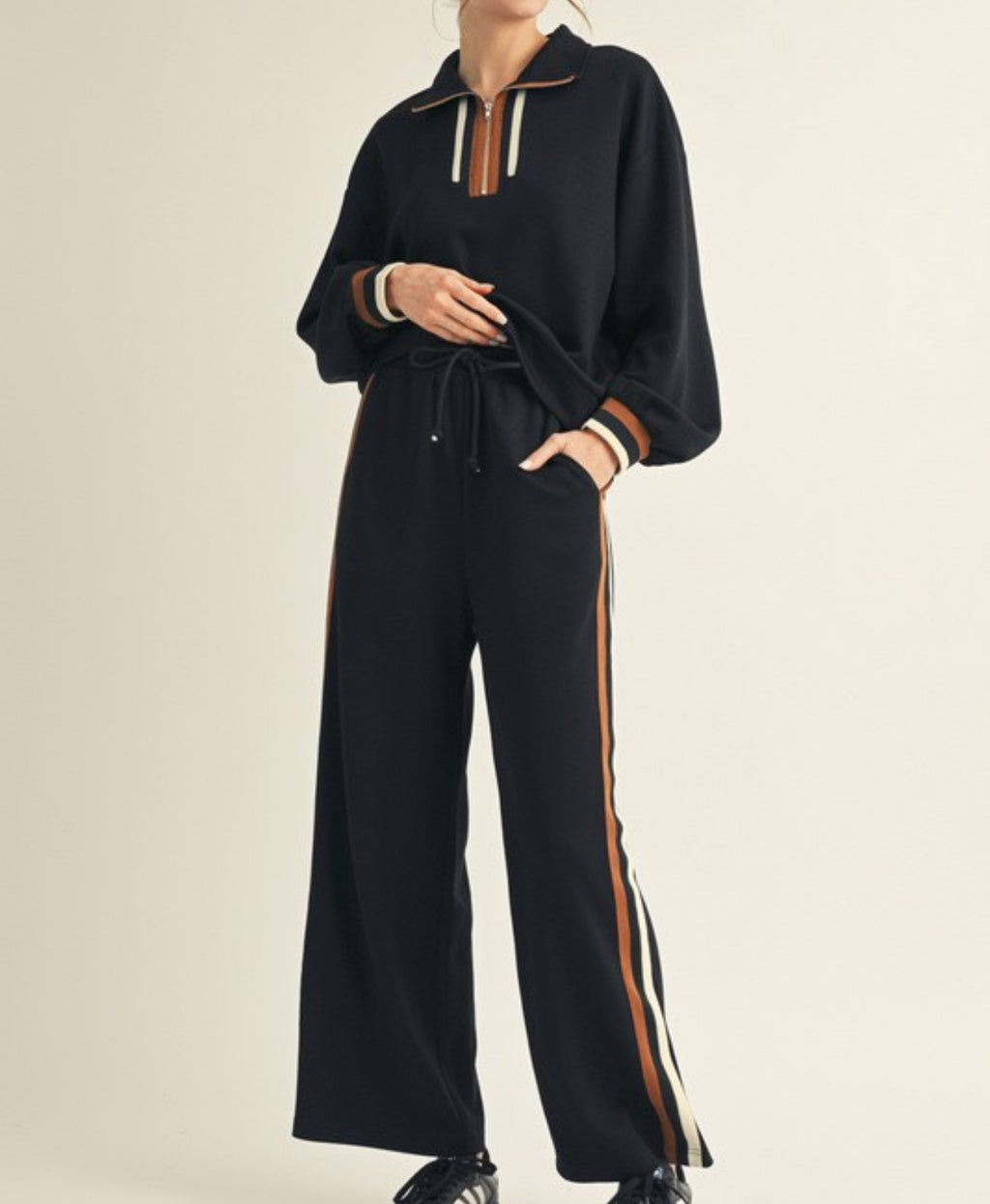 Black Colorblock Sweatpants