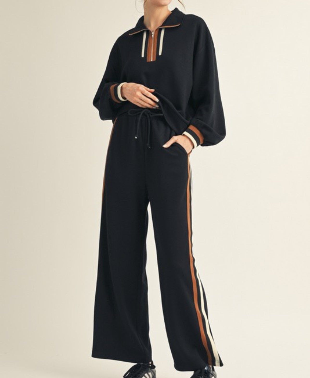 Black Colorblock Sweatpants