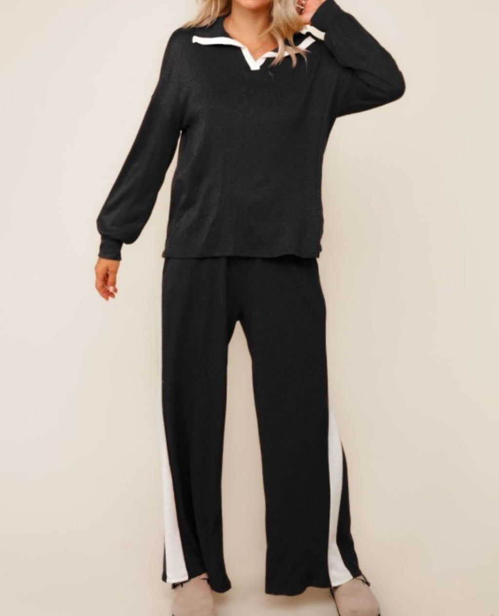 Black Elastic Waist Jogger Pants