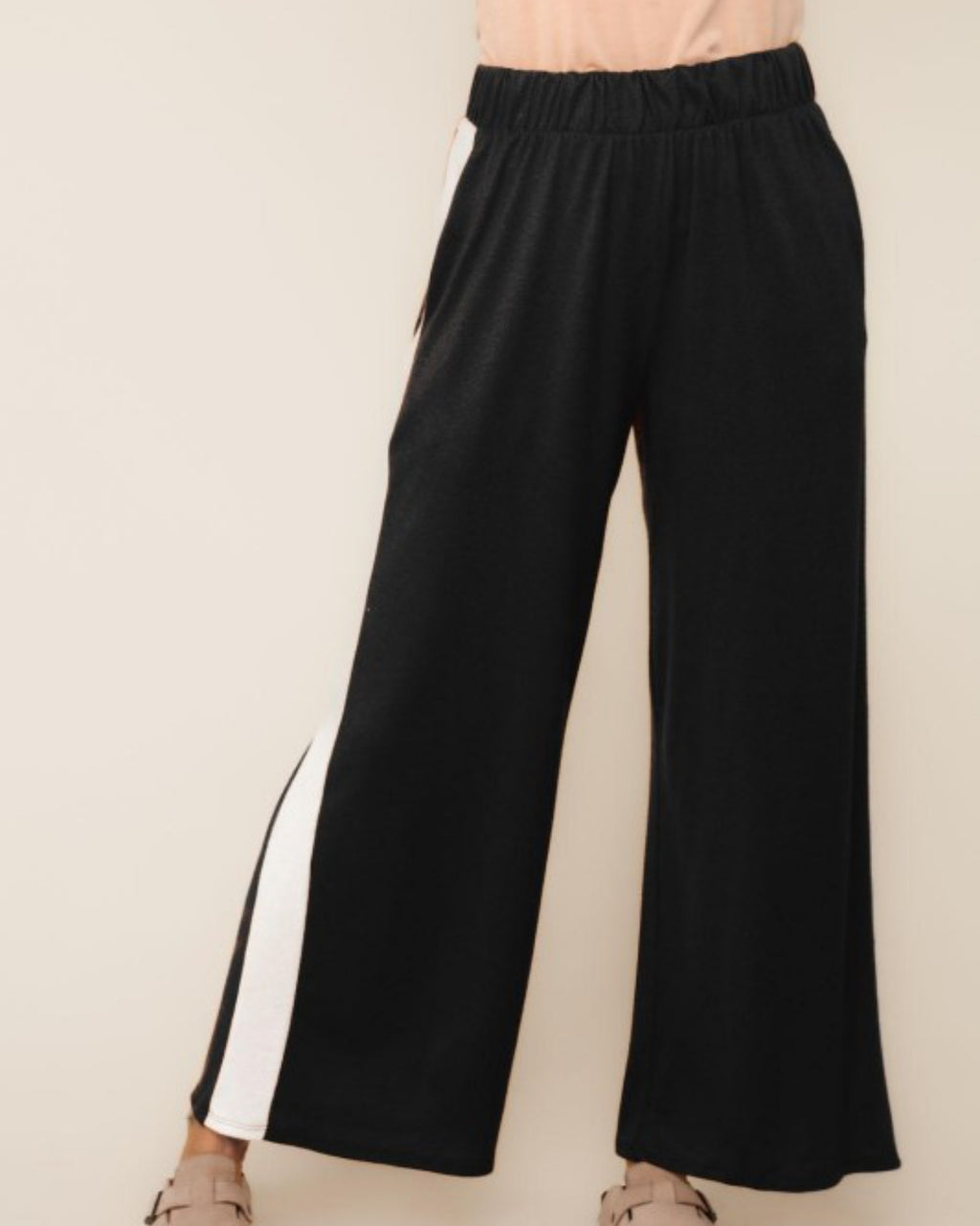 Black Elastic Waist Jogger Pants