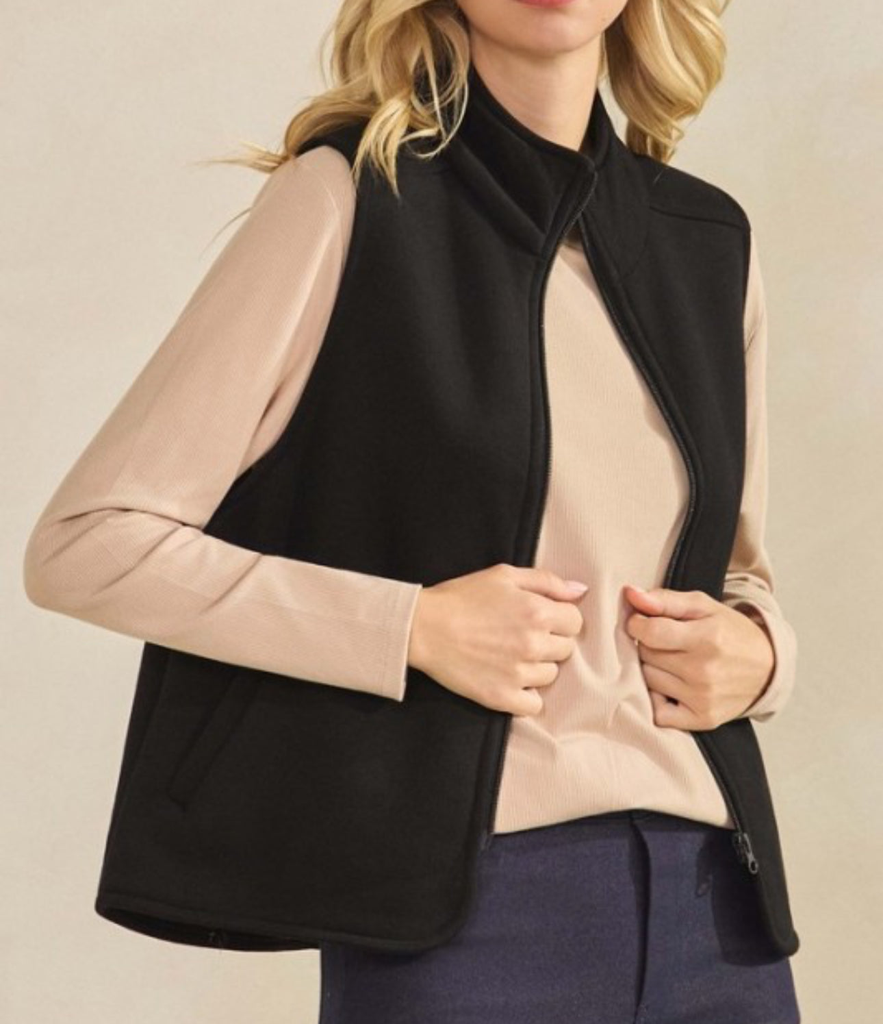 Plus Black Fleece Vest