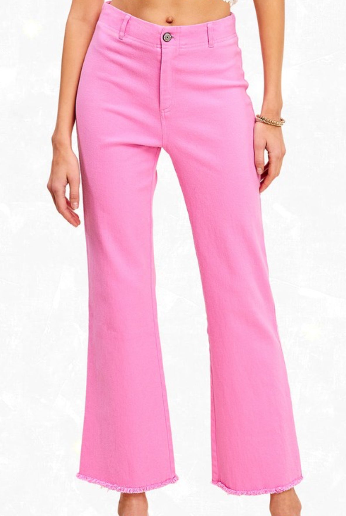 Candy Pink Stretchy Flare Pants