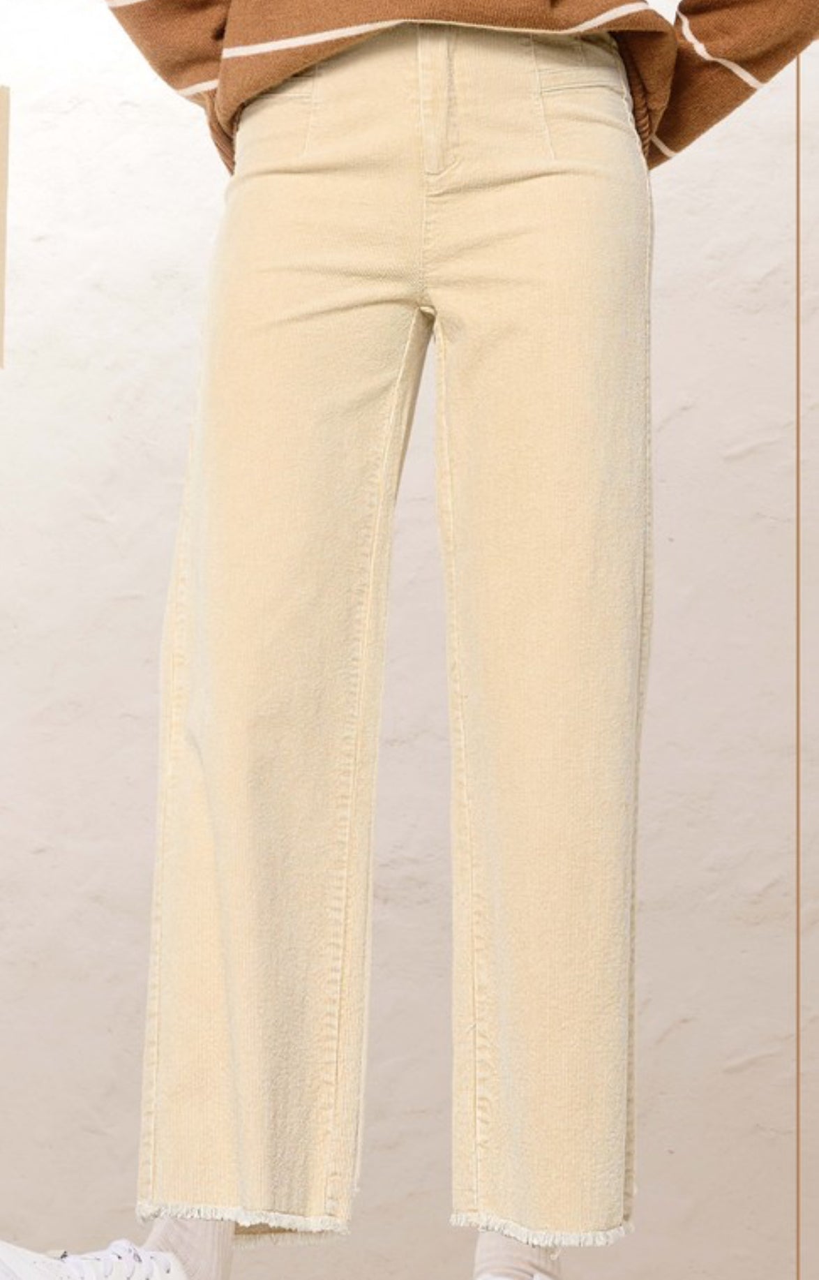 Almond Milk Mineral Wash Corduroy Pants