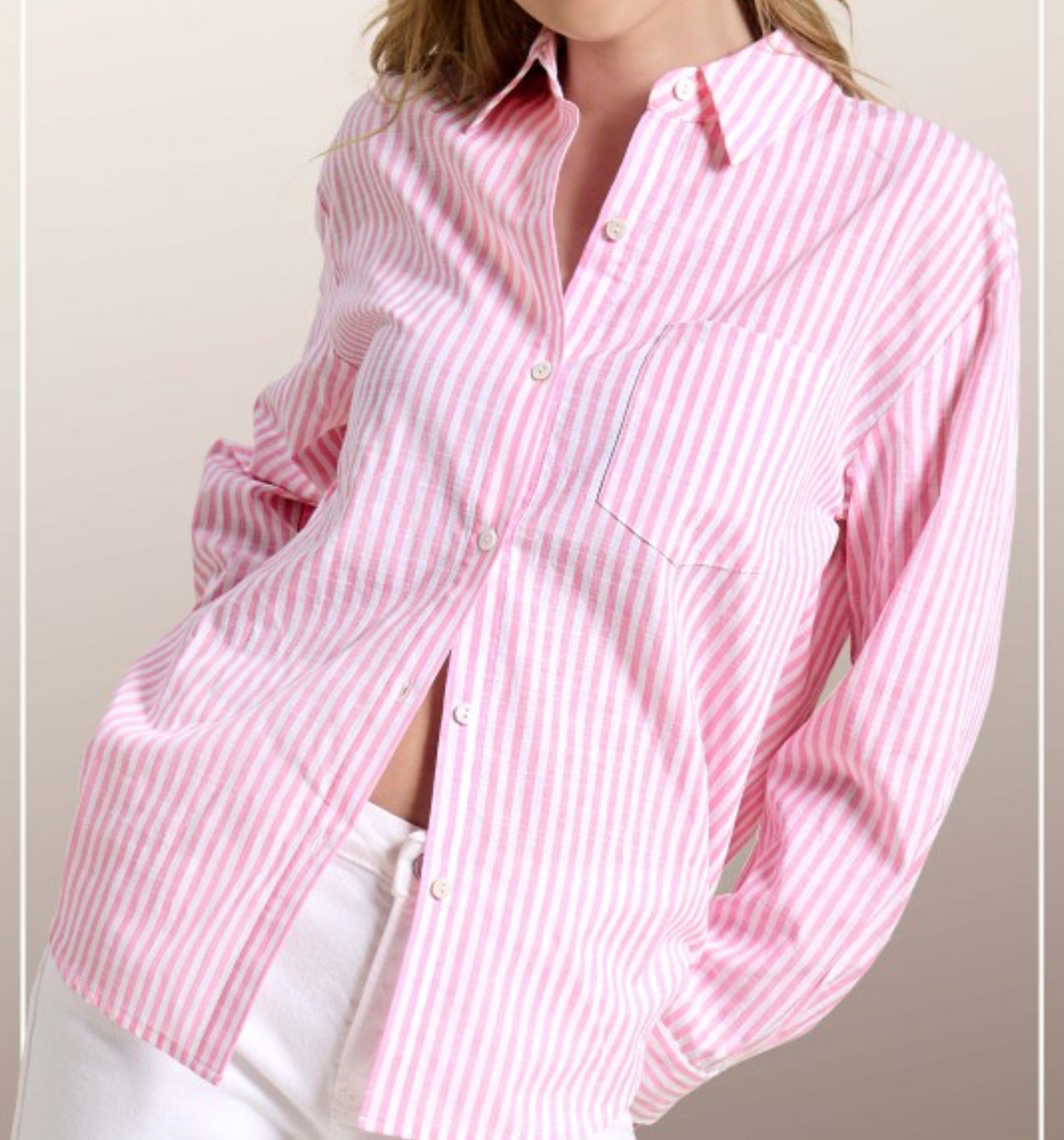 Pink Striped Button Down Shirt