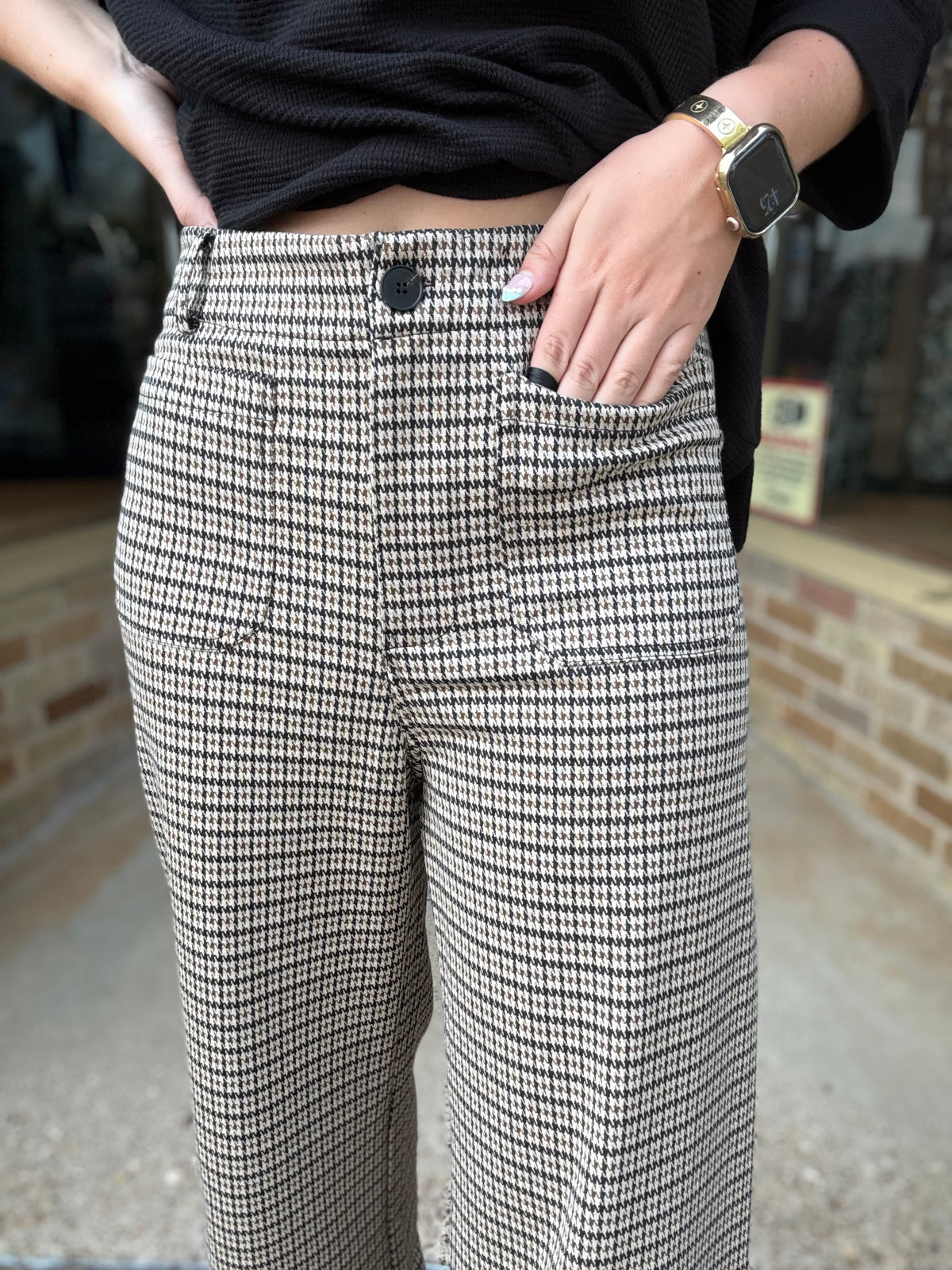 Hazel Houndstooth Pants