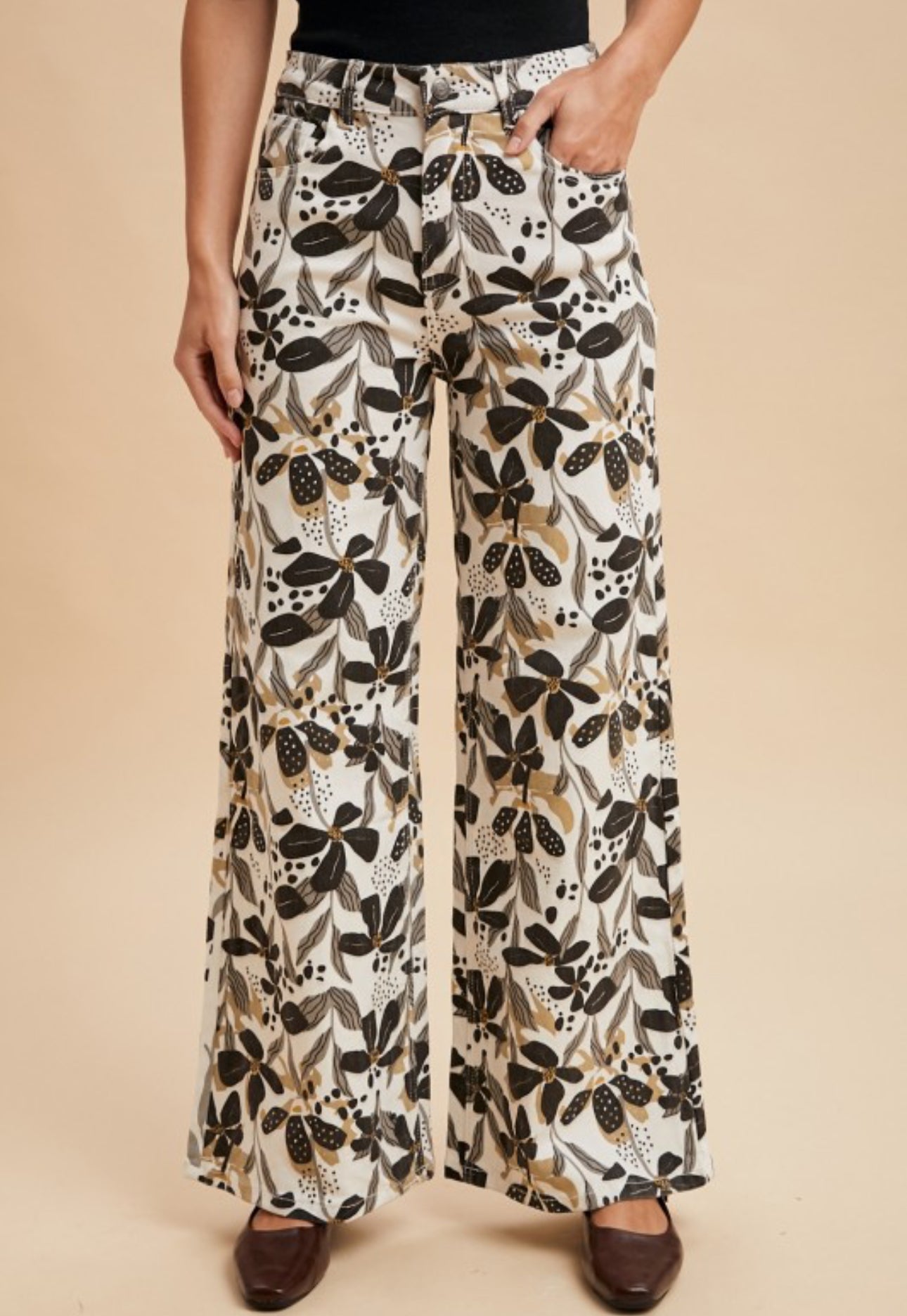 Noir Floral Print Jeans