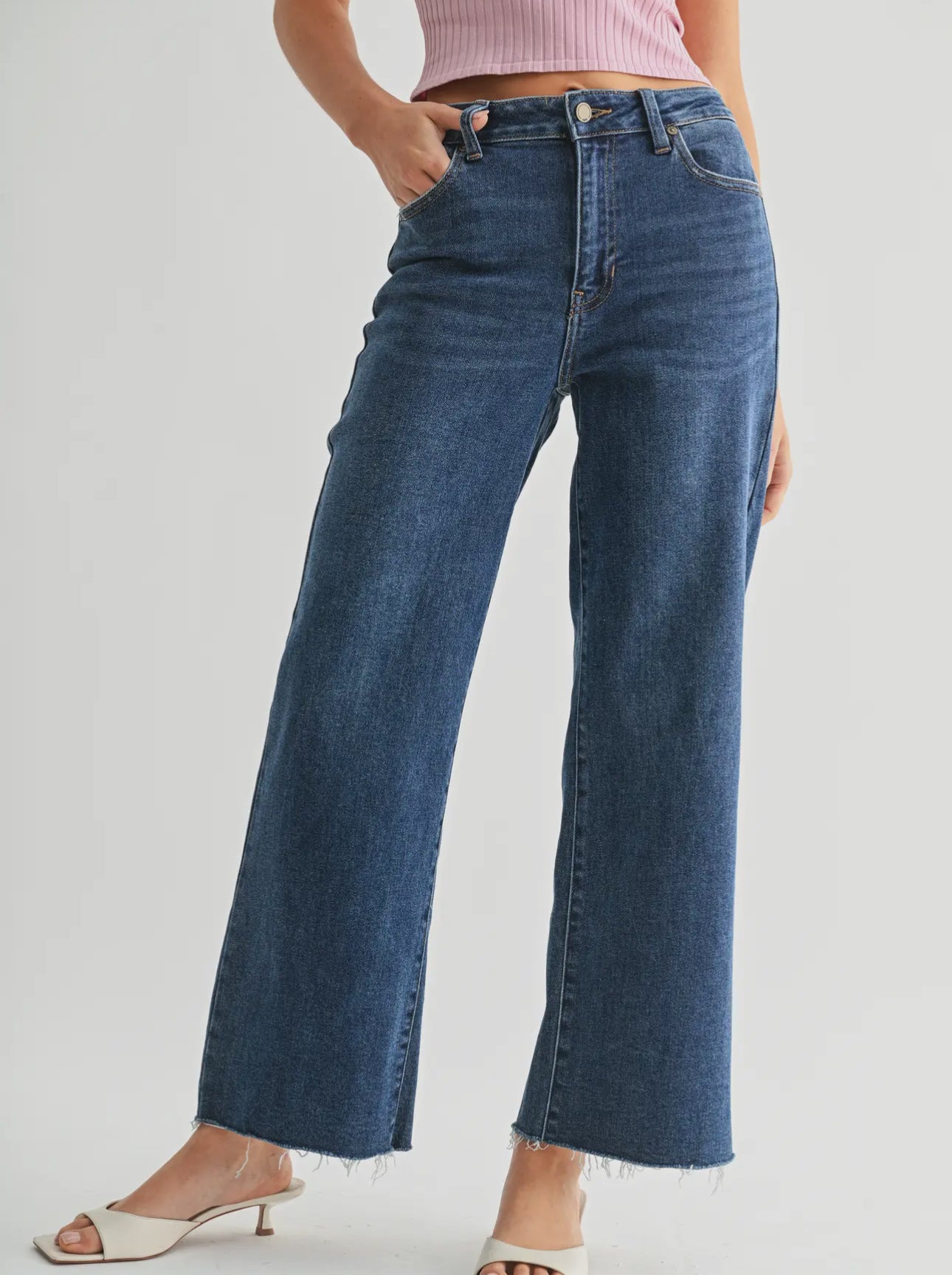 JBD Dark Slim Wide Leg Jeans