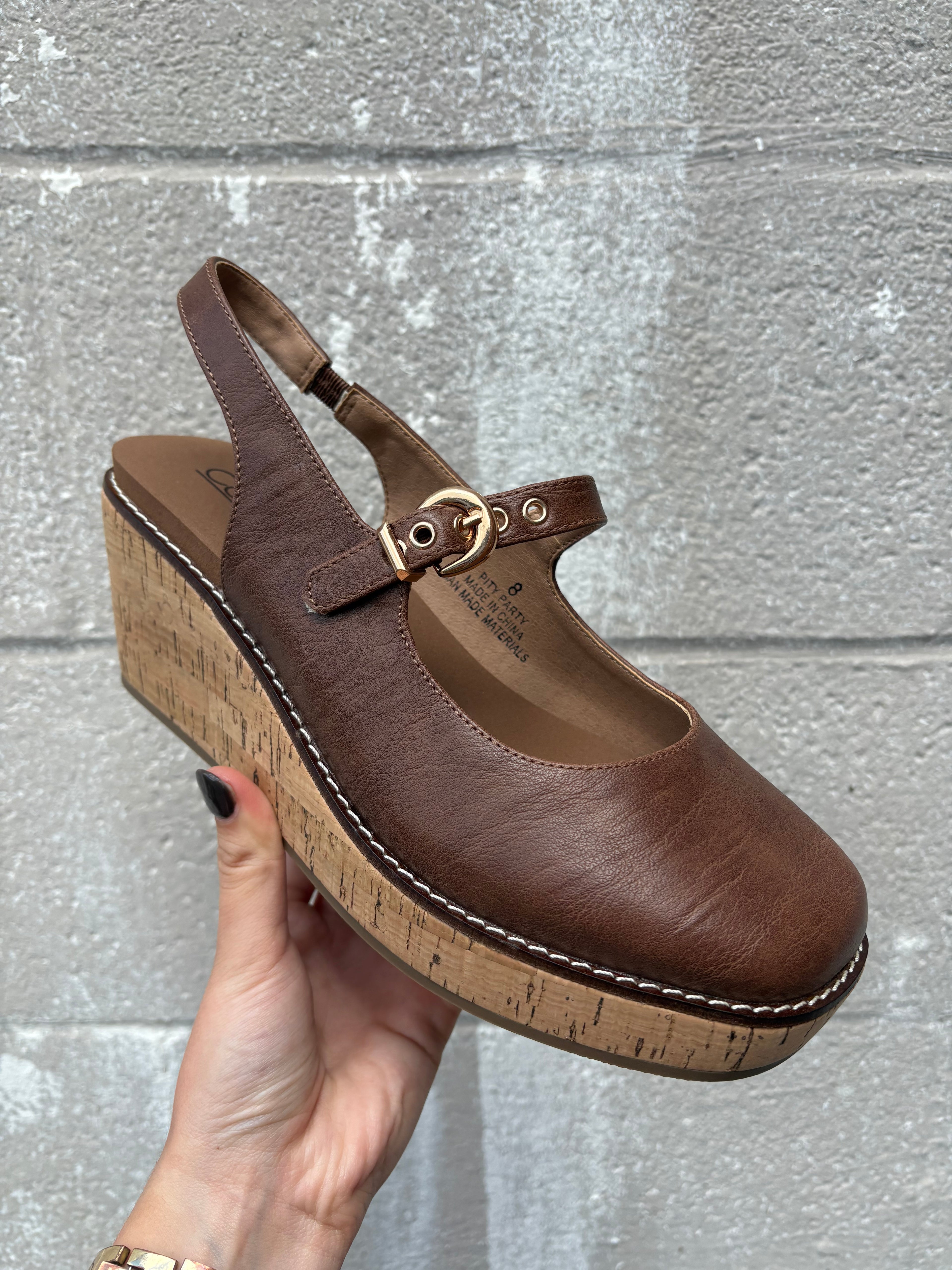 Corkys Pity Party Wedge- Cognac