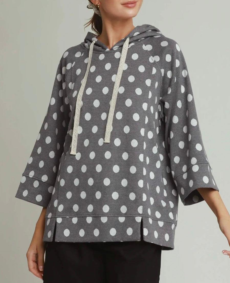Grey Polka Party Hoodie